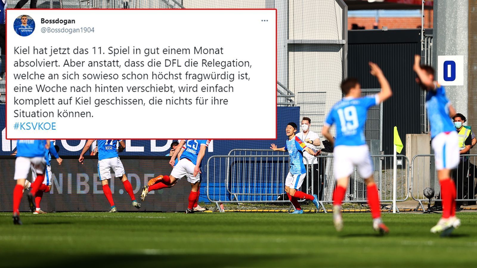 
                <strong>Spielplan-Irrsinn um Holstein Kiel</strong><br>
                Und währenddessen müssen sich Kiel-Fans darüber ärgern, nach einem wahnsinnigen Nachholprogramm keine Zeit mehr dafür bekommen zu haben, sich zu regenerieren. Die Störche können einem nach dieser fantastischen Saison wirklich leid tun. 
              