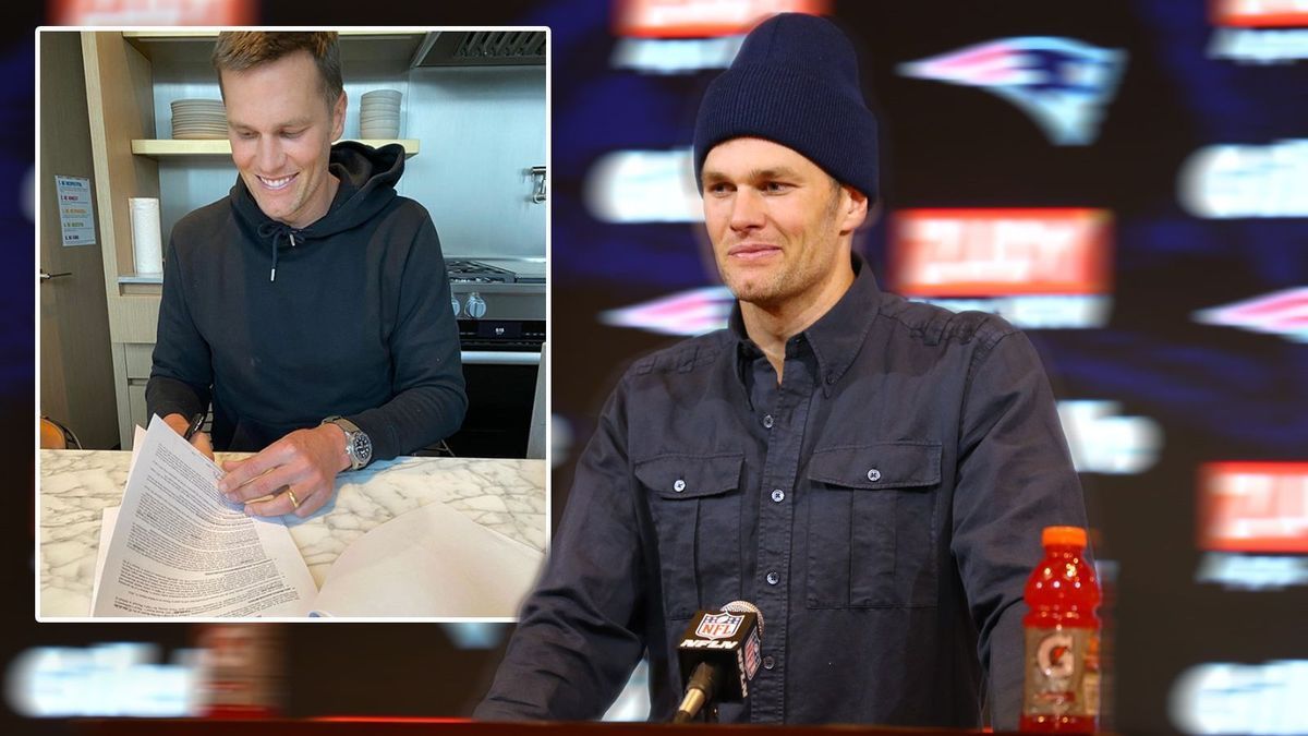 Tom Brady unterschreibt