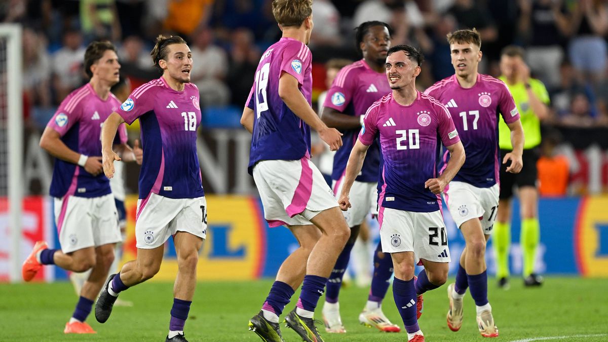 Bratislava, Narodny futbalovy stadion - Tehelne Pole, 28.06.25, SVK, Herren, UEFA U21, U 21 Europameisterschaft, Finale, England-Deutschland Bild: Nelson WEIPER (Deutschland) jubelt nach seinem Tor...