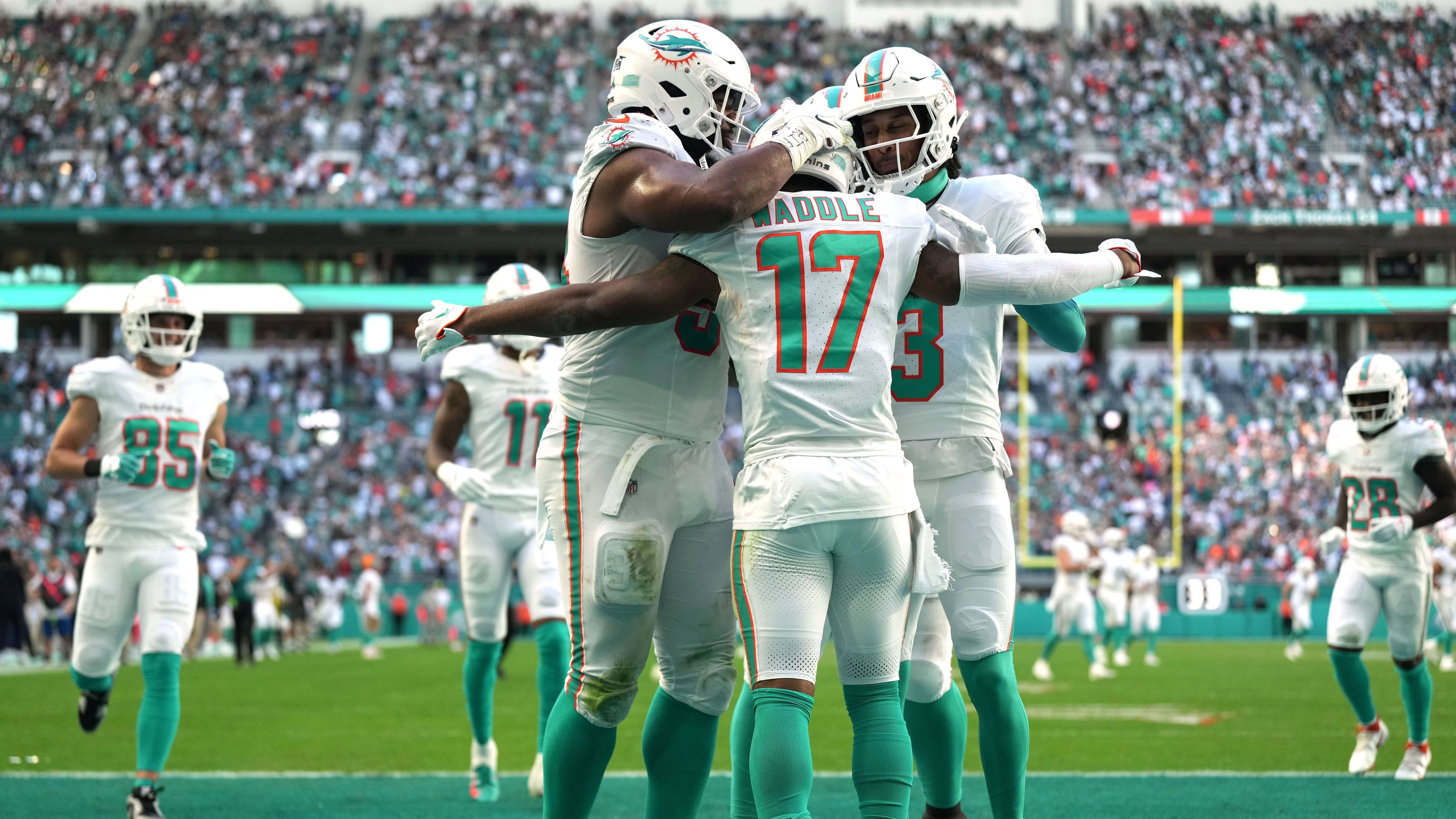 <strong>Platz 4 (geteilt): Miami Dolphins</strong><br>Touchdownrate: 43 Prozent<br>Touchdowns insgesamt: 61