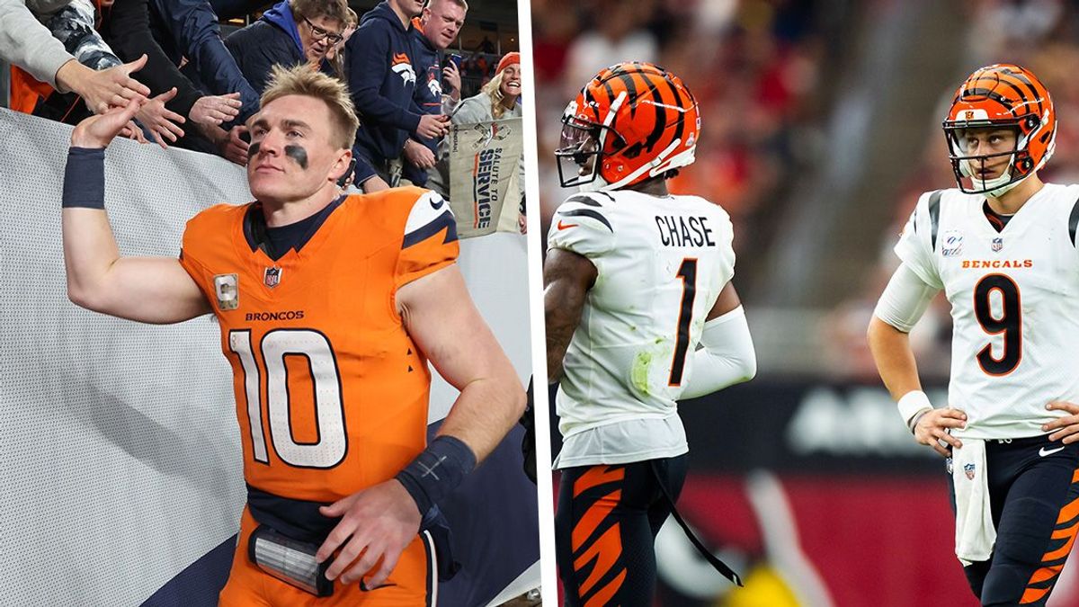 Bo Nix und Joe Burrow und Ja'Marr Chase