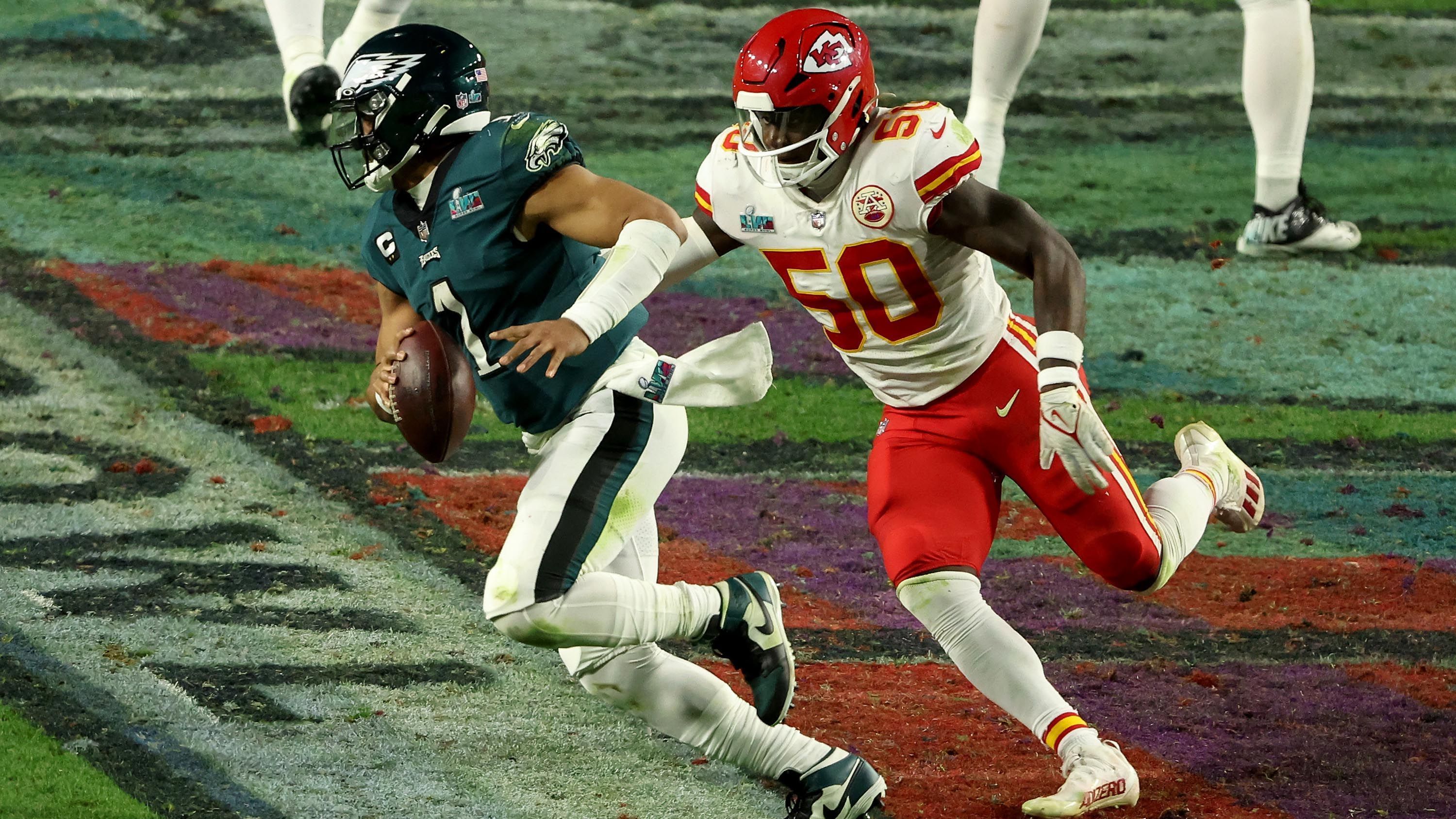 
                <strong>Philadelphia Eagles </strong><br>
                &#x2022; letztes Duell der beiden Teams: Super Bowl 2023<br>&#x2022; Sieger: Kansas City Chiefs <br>
              