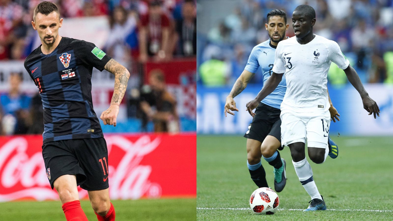 
                <strong>Marcelo Brozovic vs. N'Golo Kante  </strong><br>
                Marceola Brozovic und N'Golo Kante sind die Abräumer im defensiven Mittelfeld. Sie halten den Stars, die ihren Schwerpunkt auf die Offensive legen, den Rücken frei. Brozovic agiert sehr giftig und ist somit ein unangenehmer Gegenspieler. Nichtsdestotrotz ist Kante als aggressiver Balleroberer und mit seiner Schnelligkeit im Vorteil. 5:1 Frankreich    
              