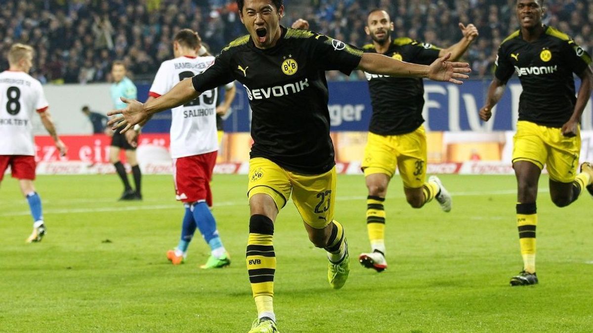 Dortmunder Jubel nach dem 1:0 - Kagawa trifft