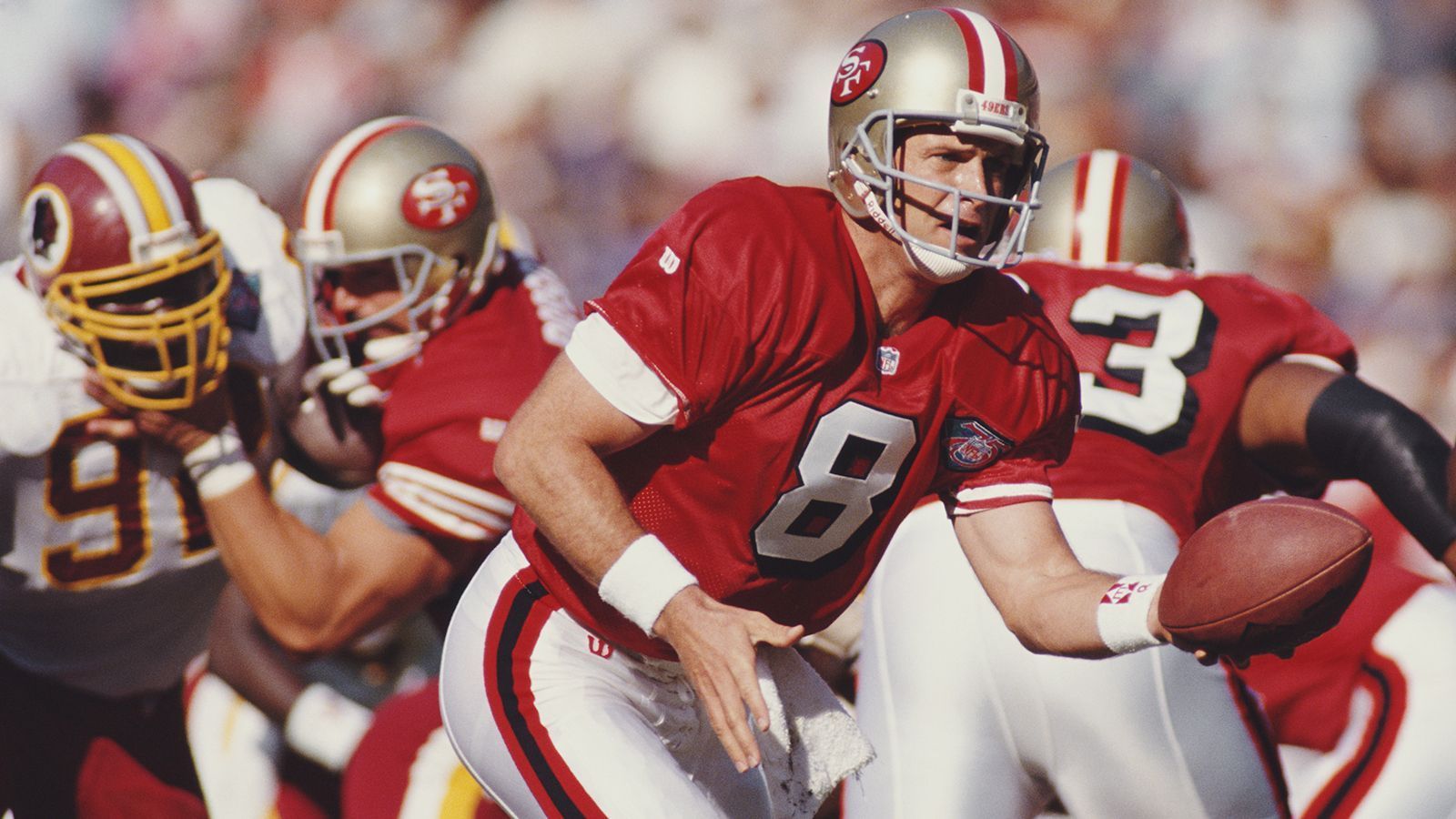 <strong>Platz 6: Steve Young</strong><br>Rushing Yards: 4.239<br>In der NFL aktiv: 1985 - 1999<br>Teams: Los Angeles Express, Tampa Bay Buccaneers, San Francisco 49ers
