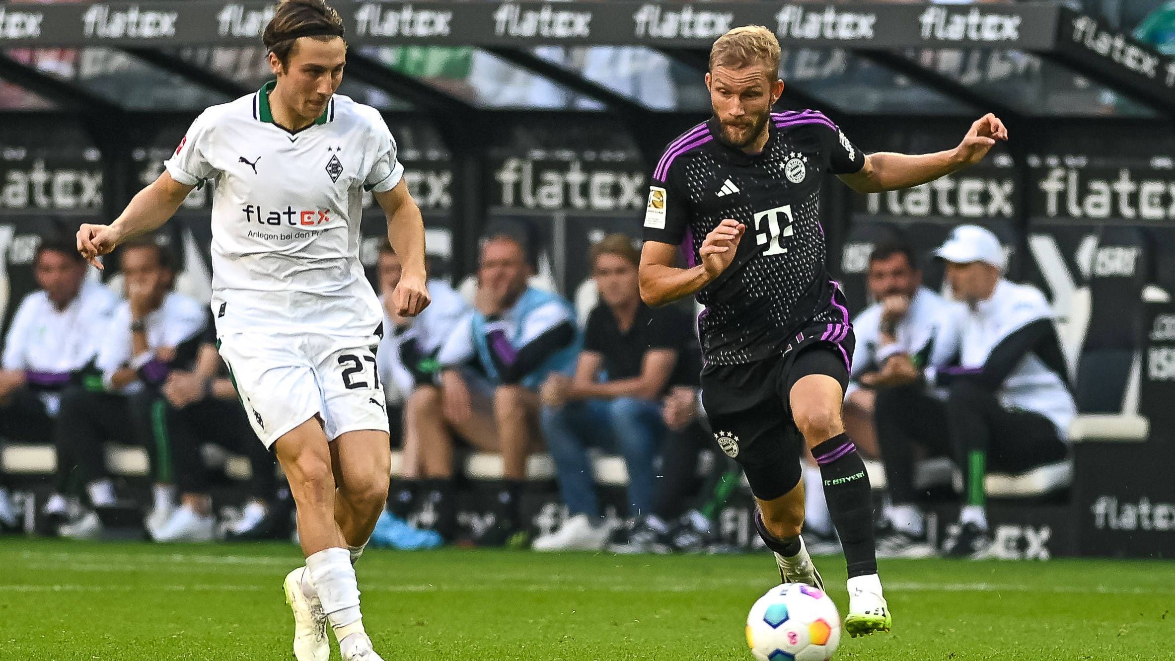 <strong>Konrad Laimer</strong><br>Übernimmt nach der Pause die Rechtsverteidiger-Position von Mazraoui. Macht seine Sache gegen weiterhin auf Konter lauernde Gladbacher ordentlich. <strong>ran-Note: 3</strong>