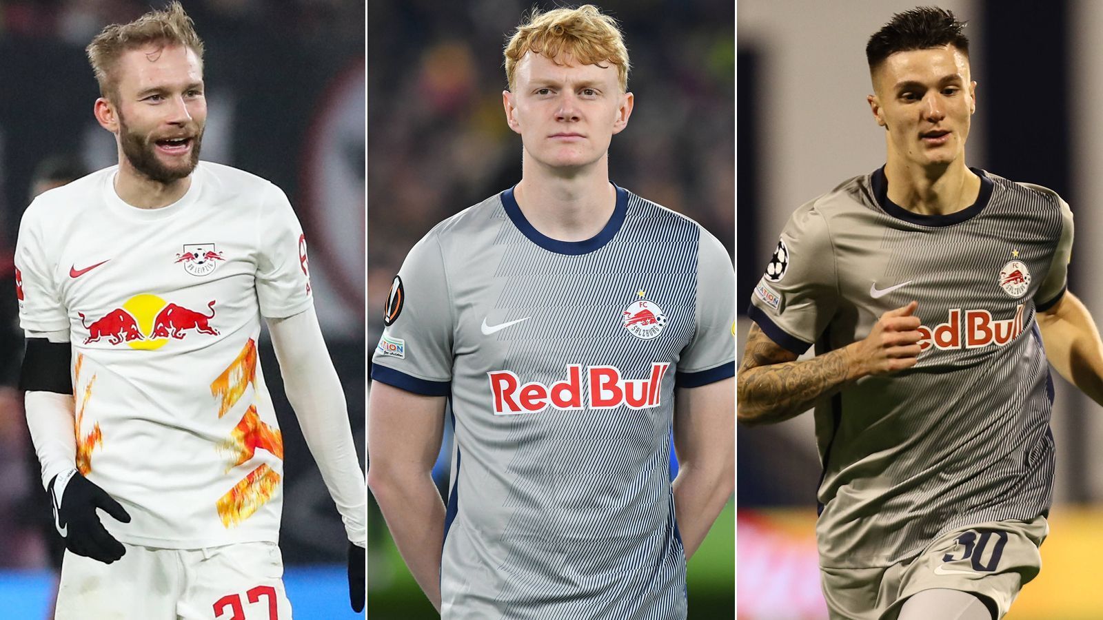 
                <strong>Wechselspiele a la Red Bull: Diese Spieler gingen von Salzburg nach Leipzig</strong><br>
                RB Salzburg ist einmal mehr das "Farmteam" von RB Leipzig. Zahlreiche Spieler wechselten bereits von Österreich nach Deutschland - nun auch Nicolas Seiwald (Mi.). ran zeigt die bisherigen RB-internen Transfers zwischen Salzburg und Leipzig. (Stand: 26. Februar 2023/Quelle: transfermarkt.de)
              