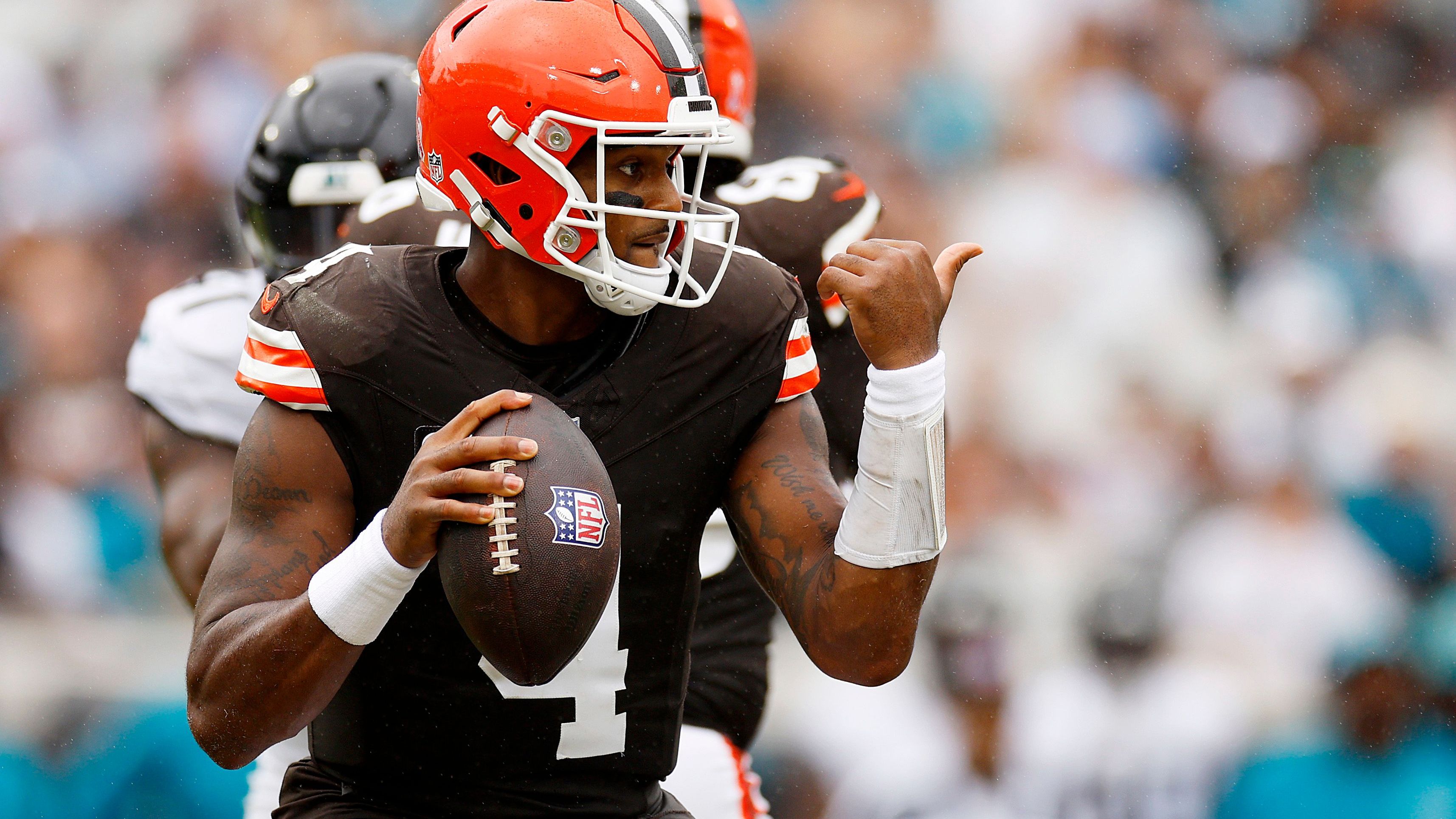 <strong>Deshaun Watson (Cleveland Browns)</strong><br> Letzte Interception: Saison 2024, Woche 1<br> Spiele seitdem: 1<br> Passversuche seitdem: <strong>41</strong>