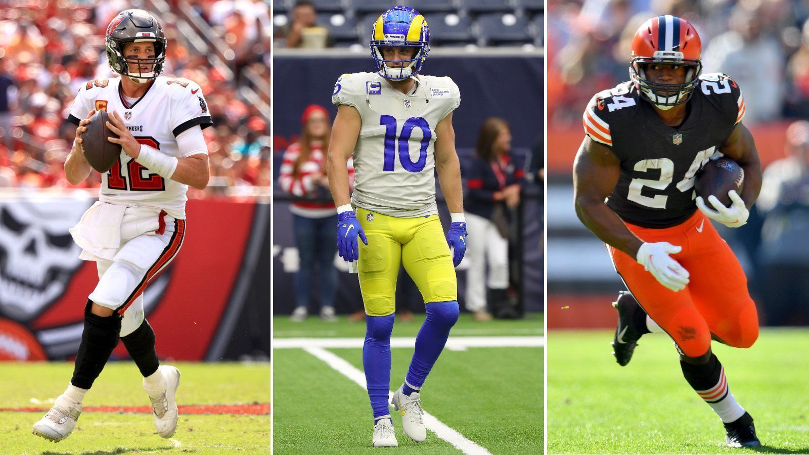 
                <strong>Tom Brady, Cooper Kupp und Co.: Die Fantasy Leader zur Saison-Halbzeit 2021</strong><br>
                Nach dem neunten Spieltag in der NFL ist auch der ran Fantasy Manager bei der Hälfte aller Spielen angekommen. Höchste Zeit, das erste Zwischenfazit zu ziehen. Während bei der Defensive und den Special Teams die Buffalo Bills dominieren, sind die Tampa Bay Buccaneers weiterhin das offensive Powerhouse der Liga. Können Tom Brady und Co. diesen Schnitt bis zum Ende der Saison halten? ran präsentiert die Fantasy Leader zur Saison-Halbzeit. Stelle jetzt dein Team auf im NFL Fantasy Manager von ran
              