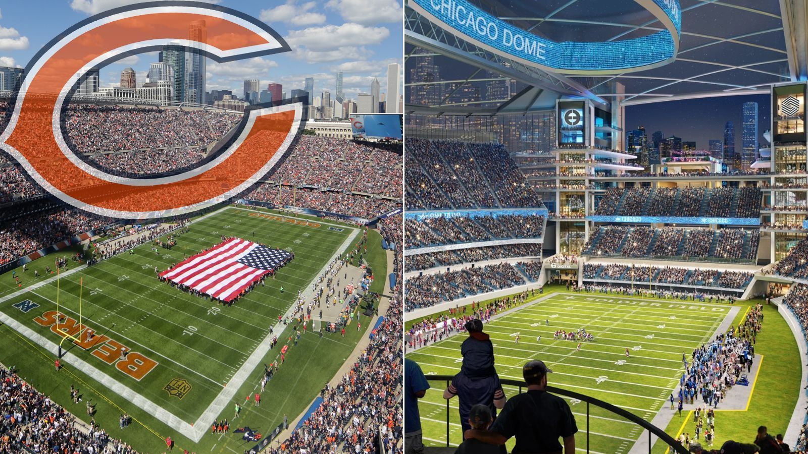 
                <strong>Chicago will aus Soldier Field einen Dome machen</strong><br>
                Die Chicago Bears wollen aus dem alternden Soldier Field ausziehen und haben sich dafür schon ein Grundstück gekauft. Doch die Stadt will das Team im heimischen Stadion behalten - und hat nun spektakuläre Pläne für einen Umbau vorgestellt.
              