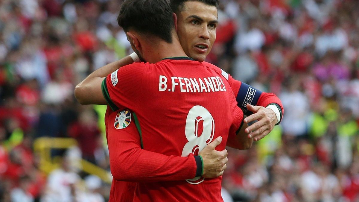 Ronaldo feierte das 3:0 mit Bruno Fernandes
