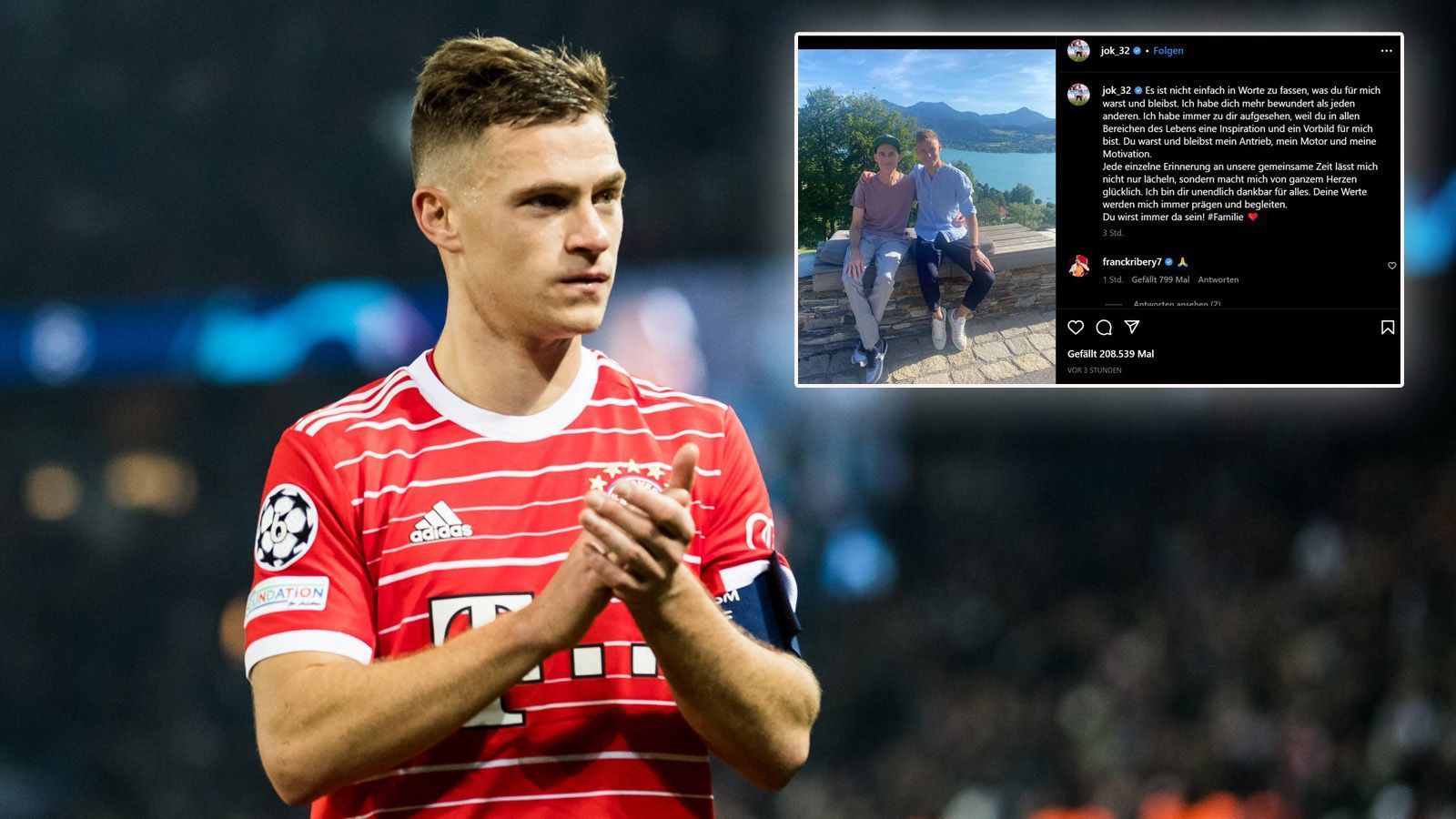 
                <strong>Joshua Kimmich richtet emotionale Worte an Tim Lobinger</strong><br>
                Joshua Kimmich hat sich mit emotionalen Worten von seinem Wegbegleiter Tim Lobinger verabschiedet. "Ich habe dich mehr bewundert als jeden anderen. Ich habe immer zu dir aufgesehen, weil du in allen Bereichen des Lebens eine Inspiration und ein Vorbild für mich bist", schrieb Kimmich auf Instagram zu einem gemeinsamen Bild mit dem verstorbenen Stabhochspringer. Lobinger war am Tag zuvor im Alter von 50 Jahren einem schweren Krebsleiden erlegen. Kimmich und der frühere Weltklasse-Leichtathlet pflegten eine enge Beziehung. "Du warst und bleibst mein Antrieb, mein Motor und meine Motivation. Jede einzelne Erinnerung an unsere gemeinsame Zeit lässt mich nicht nur lächeln, sondern macht mich von ganzem Herzen glücklich. Ich bin dir unendlich dankbar für alles. Deine Werte werden mich immer prägen und begleiten. Du wirst immer da sein", schrieb Kimmich weiter, seinen Post versah er mit dem Hashtag #Familie und einem Herz-Emoji.
              