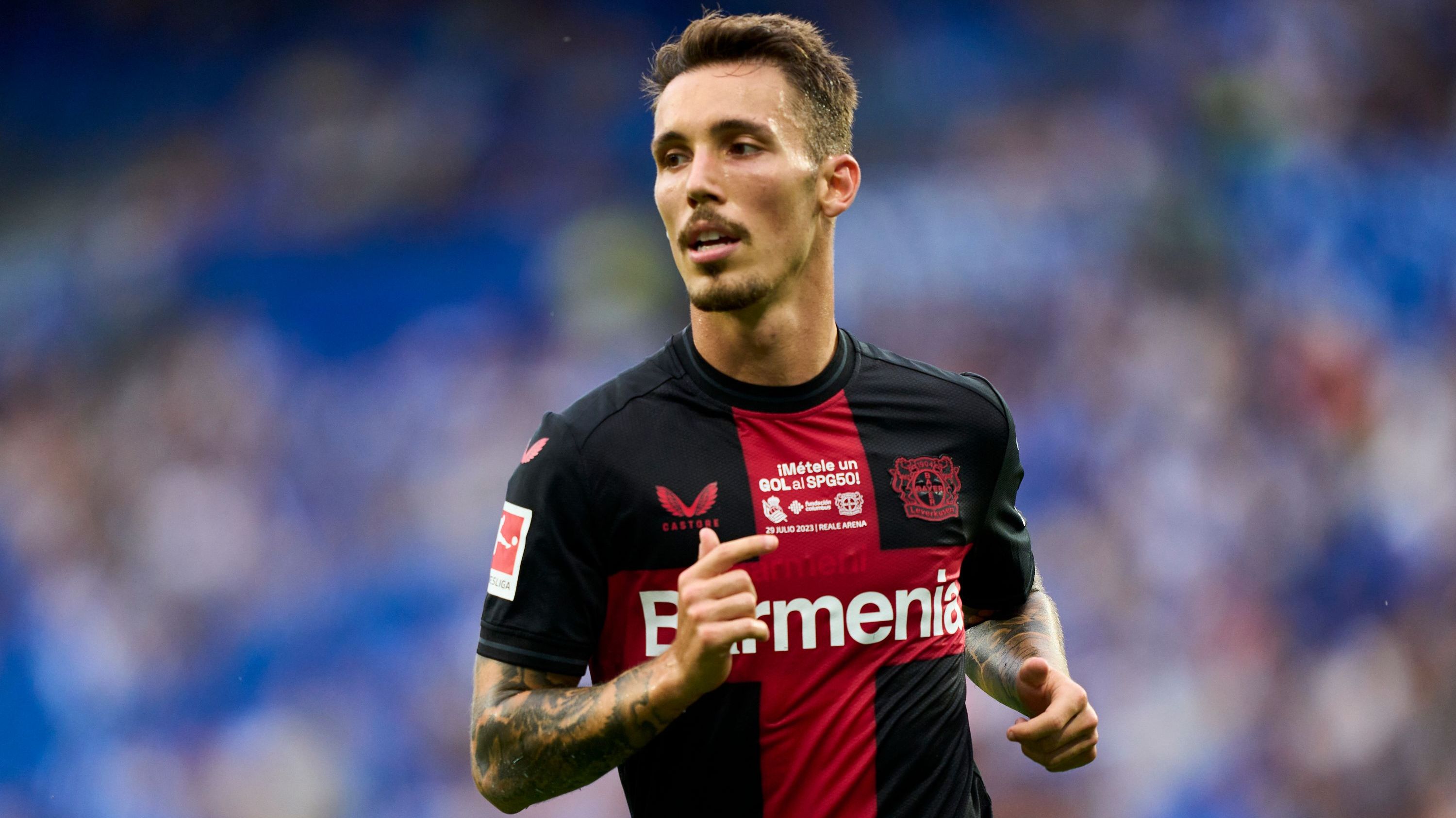 <strong>Linke Außenbahn: Alejandro Grimaldo (Bayer 04 Leverkusen)</strong><br>Einsätze: 33<br> Tore: 10<br>Vorlagen: 12<br>Marktwert: 45 Millionen Euro