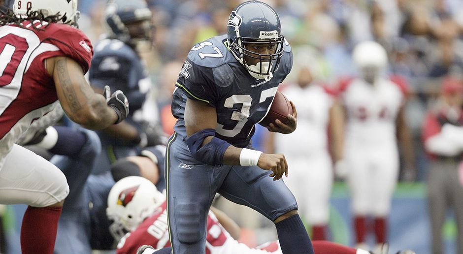 
                <strong>Platz 8: Shaun Alexander</strong><br>
                100 Touchdowns, 2000-2008 (Seattle Seahawks, Washington Redskins).
              