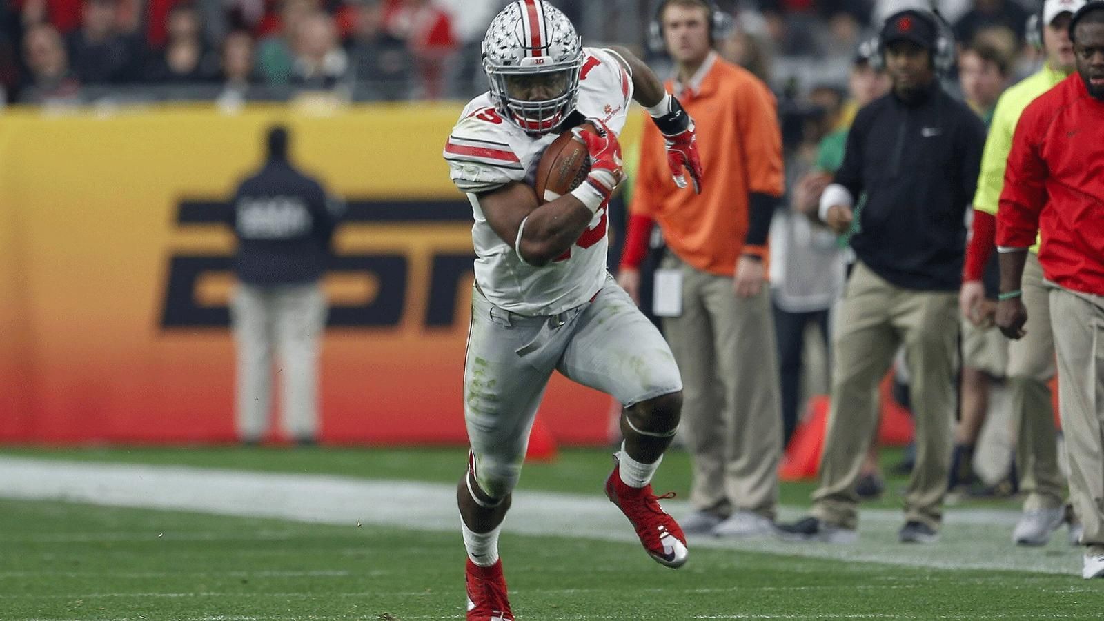 
                <strong>4. Ohio State – 36 Spieler</strong><br>
                Bekannte Spieler: Ezekiel Elliott (Dallas Cowboys, Foto), Malcolm Jenkins (Philadelphia Eagles), Marshon Lattimore (New Orleans Saints)
              