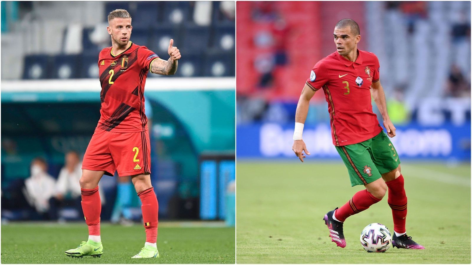 
                <strong>Innenverteidigung: Toby Alderweireld vs. Pepe</strong><br>
                Sowohl Alderweireld als auch Pepe sind seit Jahren eine feste Größe in der Nationalmannschaft, beide Akteure verfügen über eine unheimliche Erfahrung. In puncto Kopfballstärke und Zweikampfführung nehmen sich beide nicht viel, allerdings gibt die Mentalität den Ausschlag in Richtung des Portugiesen, der stets als leidenschaftlicher und kompromissloser Antreiber vorangeht. Nur noch 2:1 aus Sicht der Belgier.
              