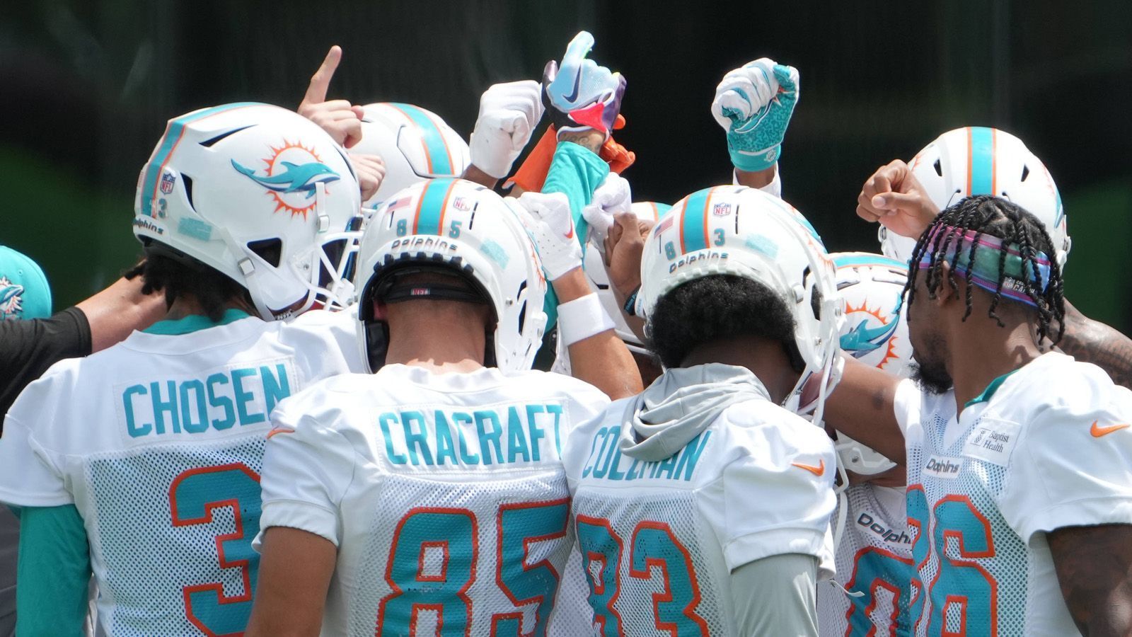 
                <strong>Miami Dolphins</strong><br>
                Ort: Baptist Health Training Complex, Miami Gardens, FloridaAuftakt: 25. Juli
              