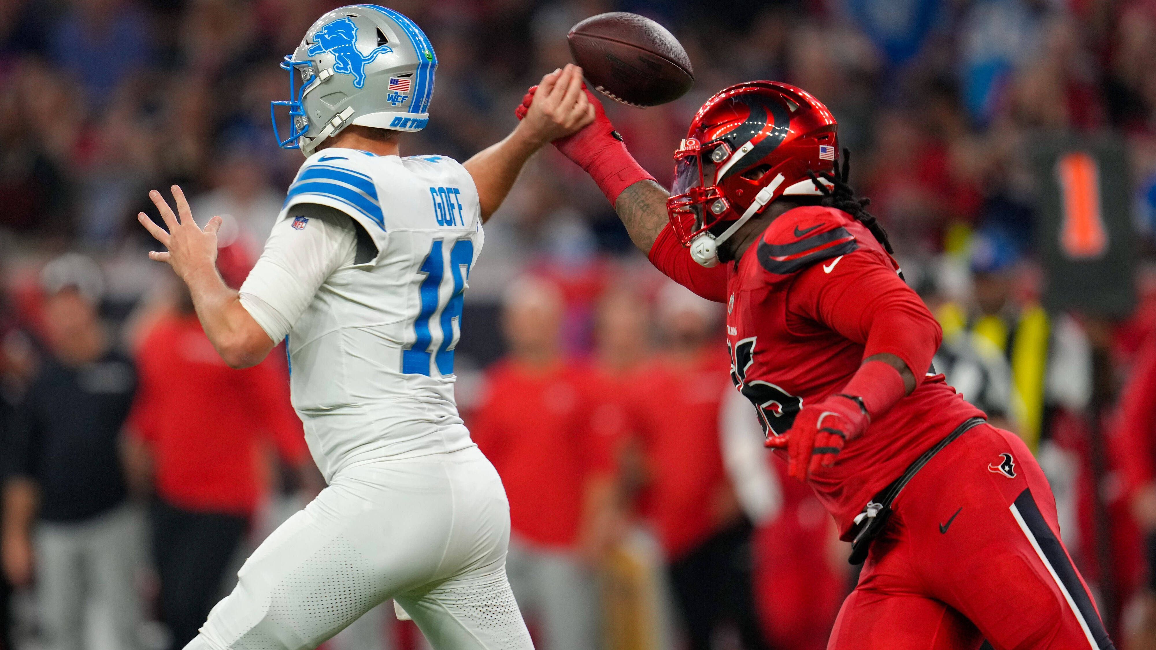 <strong>Platz 18 (geteilt): Jared Goff</strong><br>Team: Detroit Lions<br>Anzahl der Spiele: 9<br>Sacks: 18