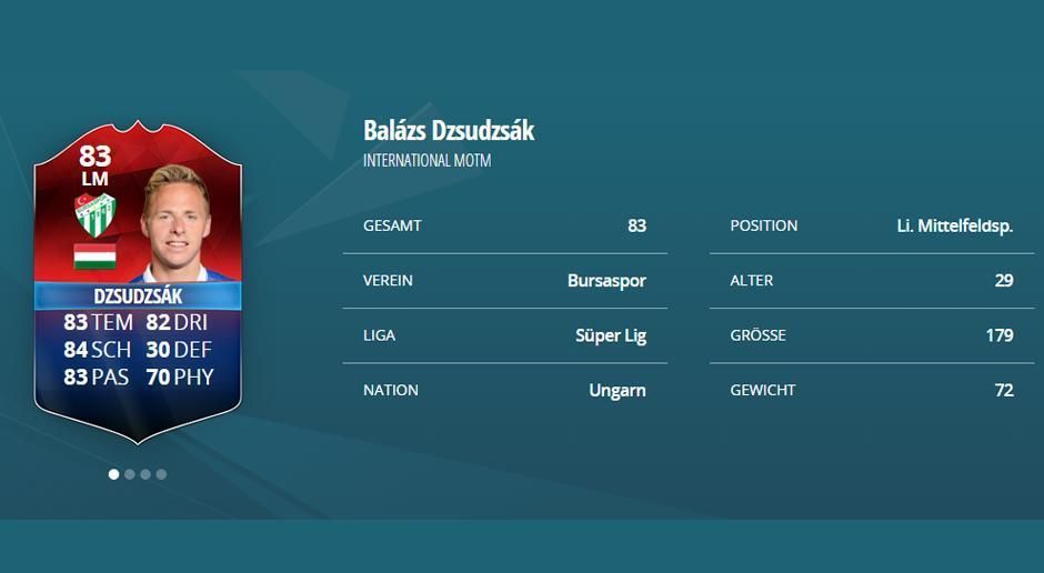 
                <strong>Balazs Dzsudzsak (Ungarn): Stärke 83</strong><br>
                Balazs Dzsudzsak (Ungarn): Stärke 83
              