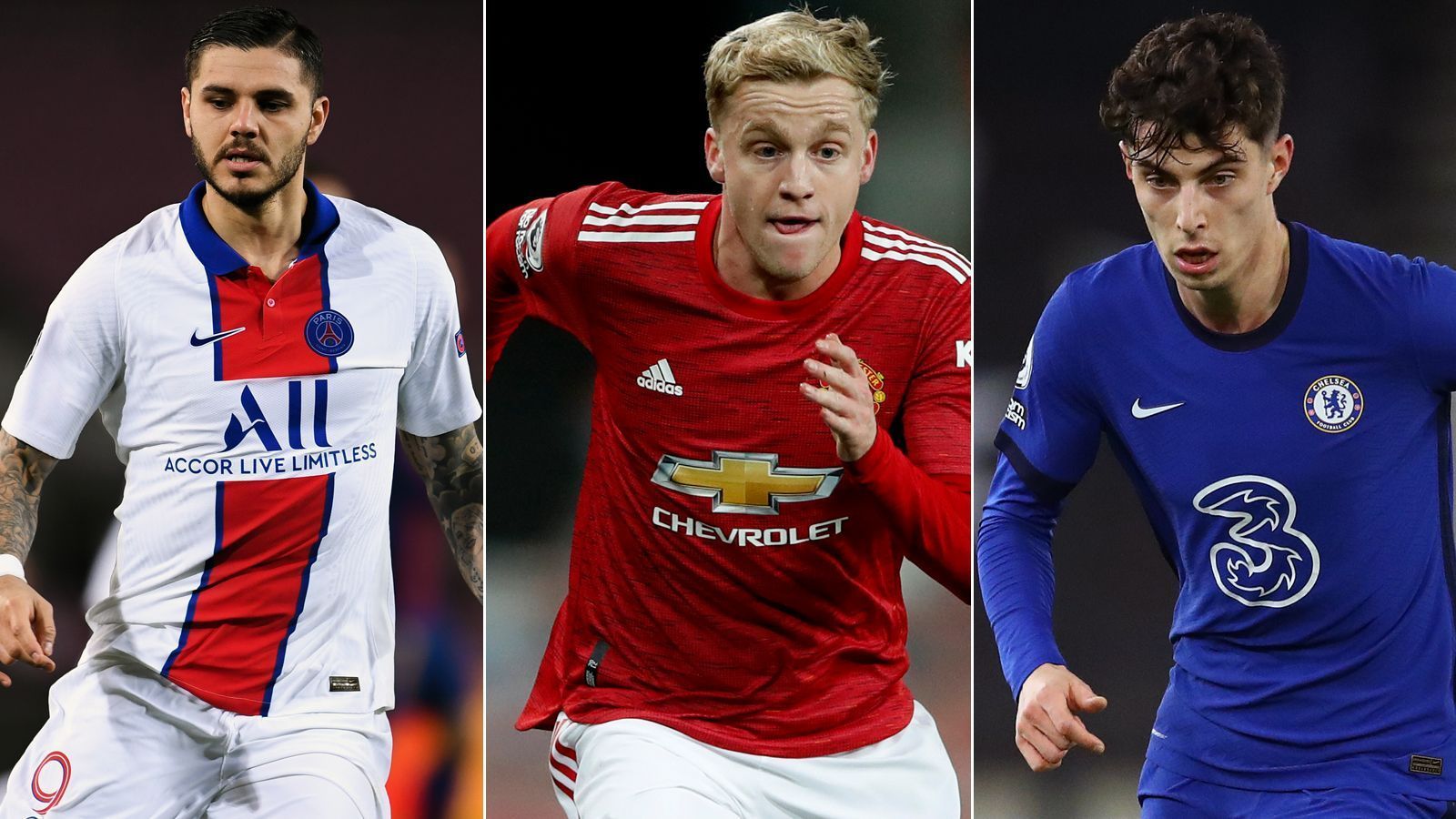 
                <strong>Die Transferflops im Sommer 2020</strong><br>
                Diesen Titel trägt keiner gerne, aber das heutige Geburtstagskind Donny van de Beek (Mi./wird 24 Jahre alt) muss sich nach fast einem Jahr bei Manchester United dennoch damit auseinandersetzen, dass er bislang eher als Transferflop gilt. ran zeigt weitere Beispiele für unglückliche Transfers aus dem Sommer 2020. (Stand: 18. April 2021)
              