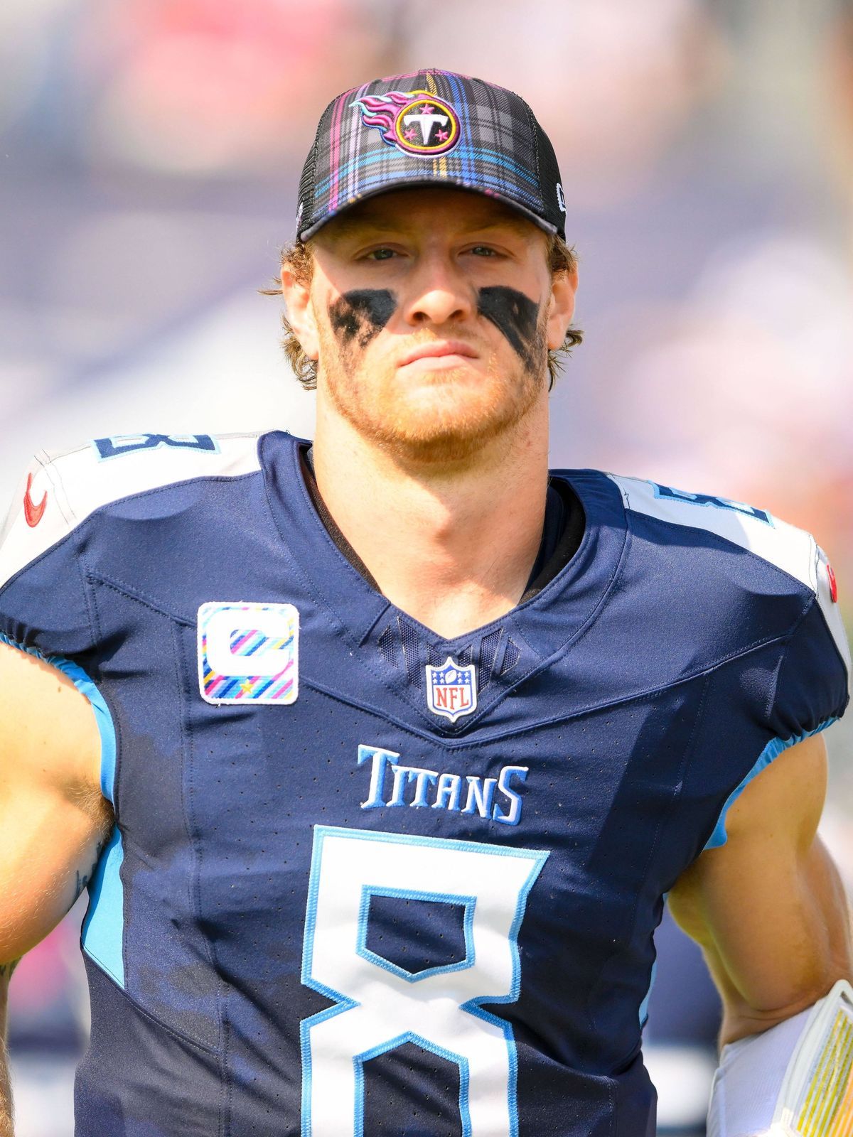 NFL, American Football Herren, USA Indianapolis Colts at Tennessee Titans Oct 13, 2024; Nashville, Tennessee, USA; Tennessee Titans Will Levis (8) takes the field against the Indianapolis Colts dur...