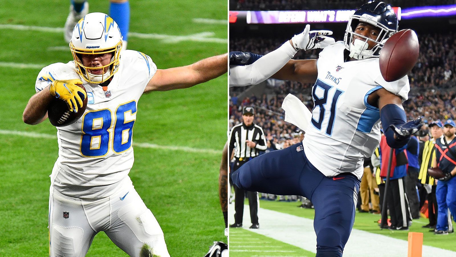 
                <strong>Die Tights Ends</strong><br>
                Deutlich prominentere Kandidaten finden sich in der Reihe der Tight Ends, denn die Patriots sicherten sich die Dienste der begehrten Free Agents Hunter Henry (l.) und Jonnu Smith. Sie sollen endlich Rob Gronkowski vergessen ersetzen, denn dessen Erben bekamen 2020 kaum ein Bein auf den Boden. Henry verdient dafür in den kommenden drei Jahren bis zu 37,5 Millionen US-Dollar, Smith winken für vier Jahre bis zu 50 Millionen US-Dollar. Henry bringt es als Tight End in 56 Einsätzen auf 2322 Receiving Yards für 21 Touchdowns, Smith sammelte in 66 Partien 1389 Receiving Yards inklusive 17 Touchdowns. Sie dürften bei der aktuellen Auswahl an Receivern häufiger als Passstation anvisiert werden.
              