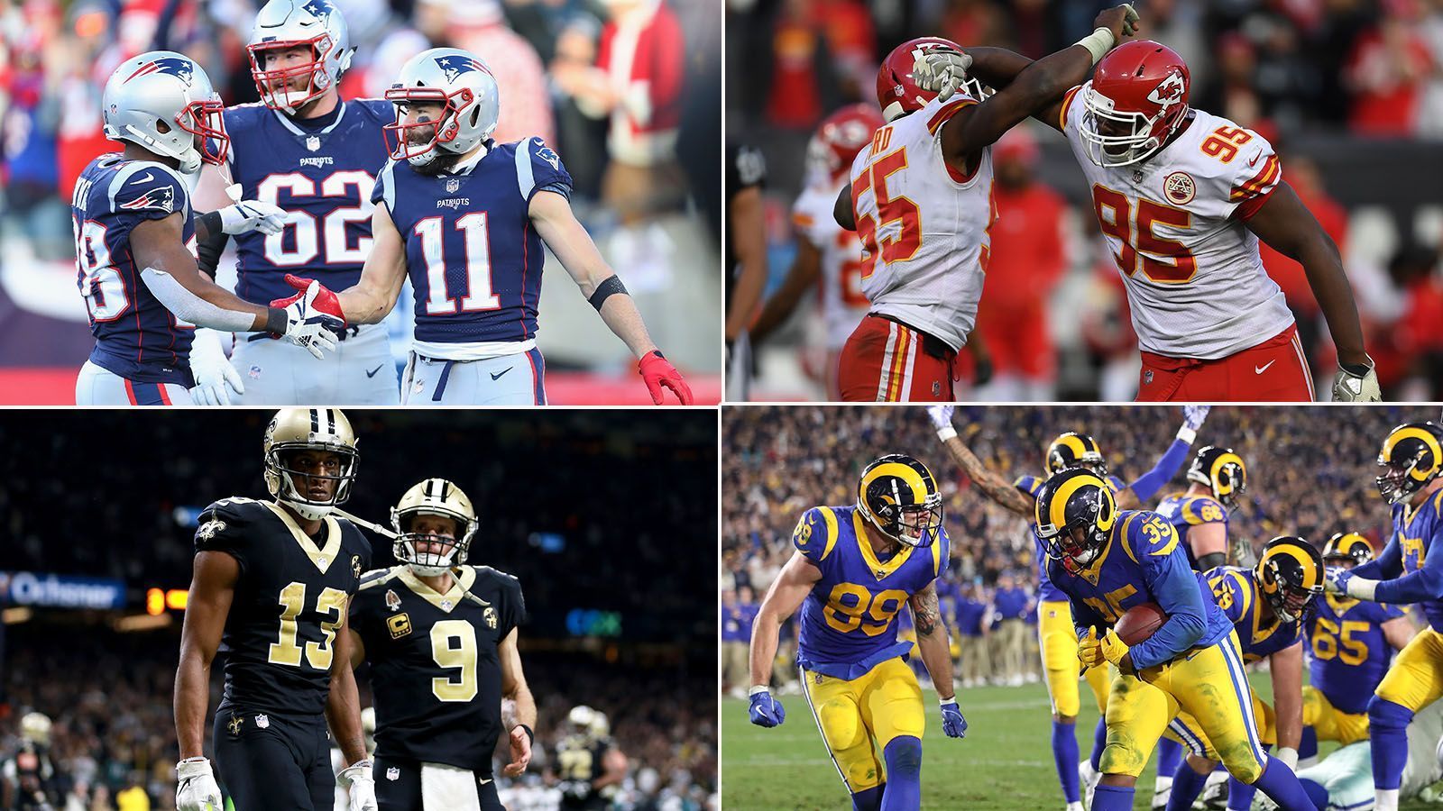 
                <strong>Power Ranking vor den Conference Championships</strong><br>
                Die letzte Playoff-Runde vor dem Super Bowl steht an. Nur noch vier Teams verbleiben im Kampf um die Vince Lombardy Trophy. Mit den Patriots, Chiefs, Saints und Rams haben sich auch die vier besten Scoring-Offensiven durchgesetzt. Wer ist aktuell in der besten Form? Es waren sehr enge Entscheidungen, denn alle Teams haben in den Divisional-Playoffs überzeugt und sind gut drauf. Hier ist das ran Power Ranking vor den Conference Championships der NFL.
              