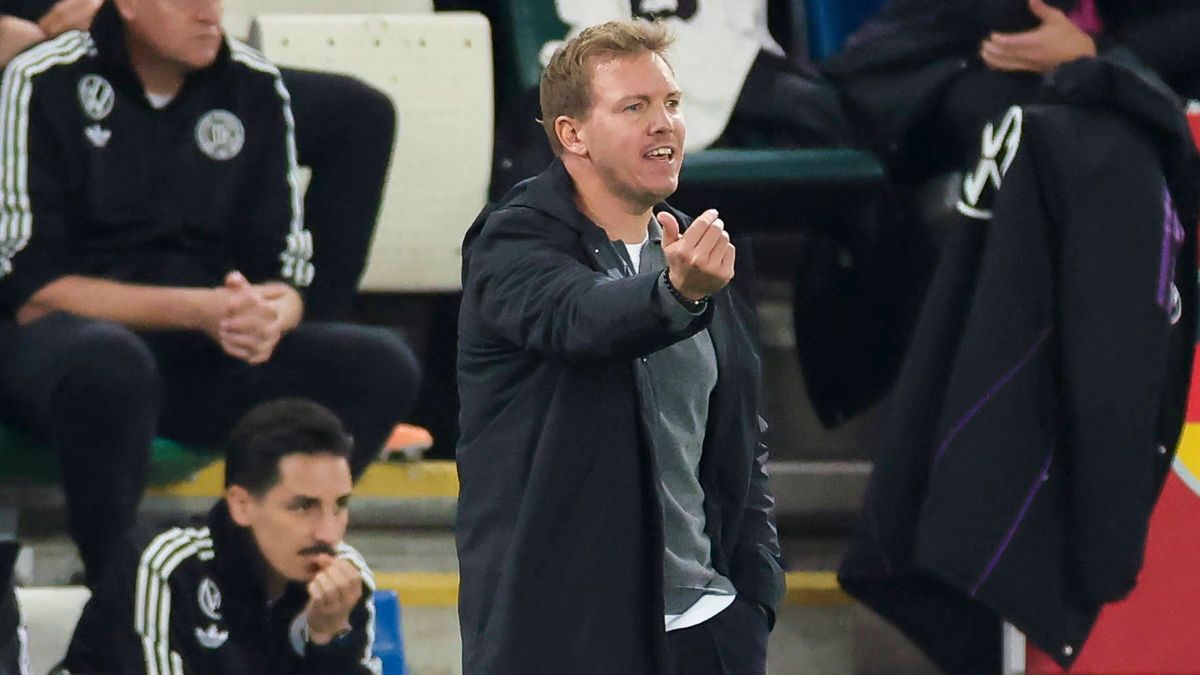 Bundestrainer Julian Nagelsmann (Germany) gestikuliert, FIFA World Cup, WM, Weltmeisterschaft, Fussball 2026 Qualifier, Northern Ireland v Germany, Windsor Park am 13. October 2025 in Belfast, Vere...