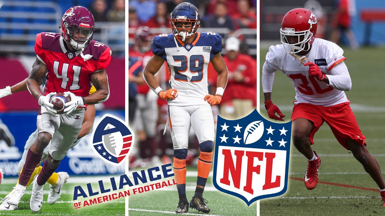 
                <strong>AAF-Aus: Diese NFL-Teams haben ehemalige Spieler unter Vertrag genommen</strong><br>
                Der Spielbetrieb in der Alliance of American Football wurde eingestellt. Ab sofort dürfen nun auch AAF-Spieler von NFL-Teams unter Vertrag genommen werden. ran.de zeigt euch die NFL-Franchises, die bereits zugeschlagen haben.
              