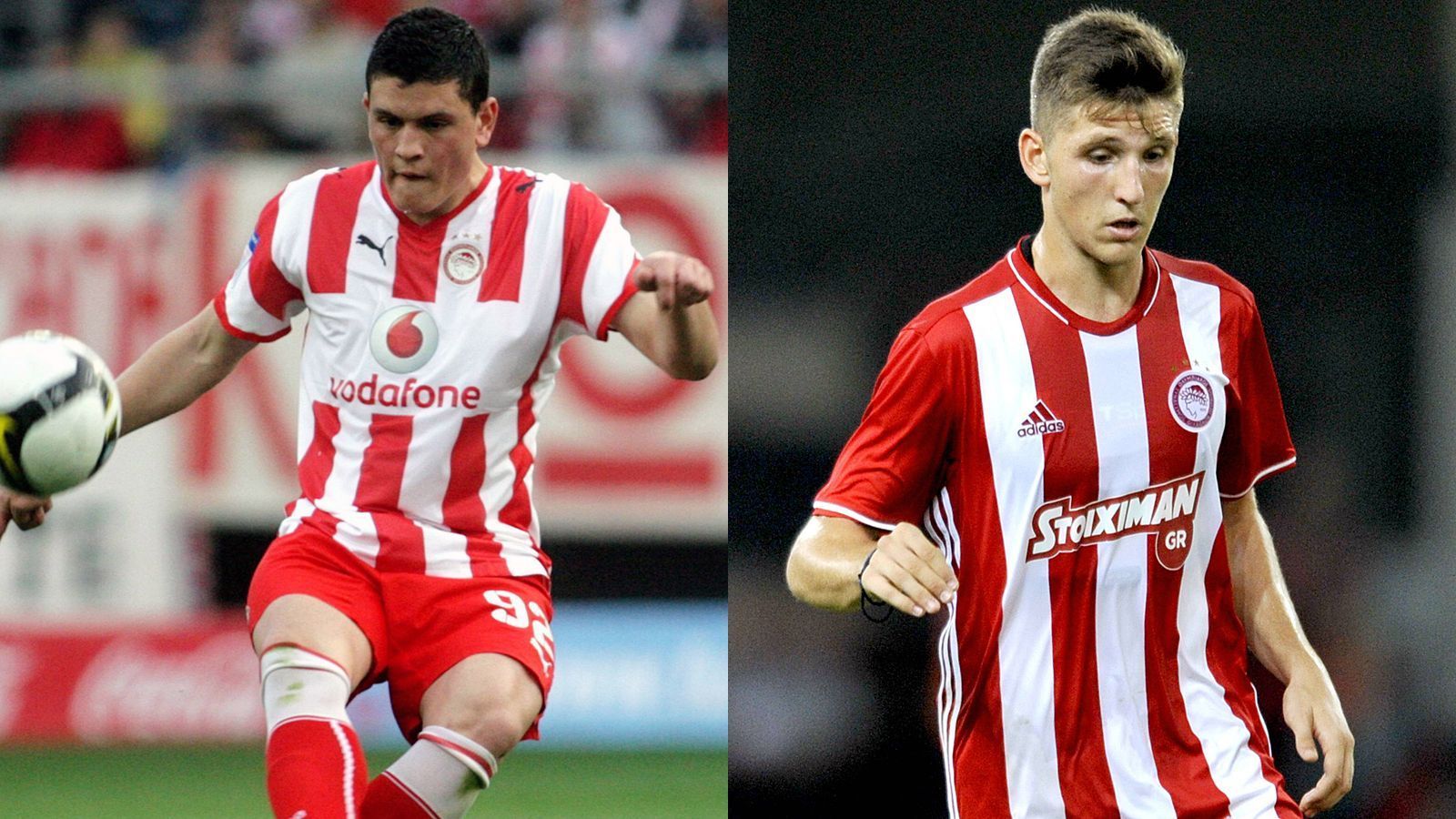 
                <strong>Kyriakos Papadopoulos (li.) und Panagiotis Retsos (re.)</strong><br>
                Olympiakos als Top-Ausbildungsverein - das gab es in den letzten Jahren auch einige Male und nicht zuletzt die Bundesliga profitierte davon. So schnappte sich etwa Schalke das einstige Olympiakos-Juwel Kyriakos Papadopoulos und Leverkusen einige Jahre später Panagiotis Retsos. Während Papadopoulos mittlerweile beim HSV unter Vertrag steht und diesen wohl im Januar 2020 verlassen soll, ist Retsos immer noch bei Bayer. Mit einer Ablösesumme von geschätzten 17,5 Millionen Euro ist Retsos bis heute der zweitteuerste Verkauf in der Vereinsgeschichte der Griechen.
              