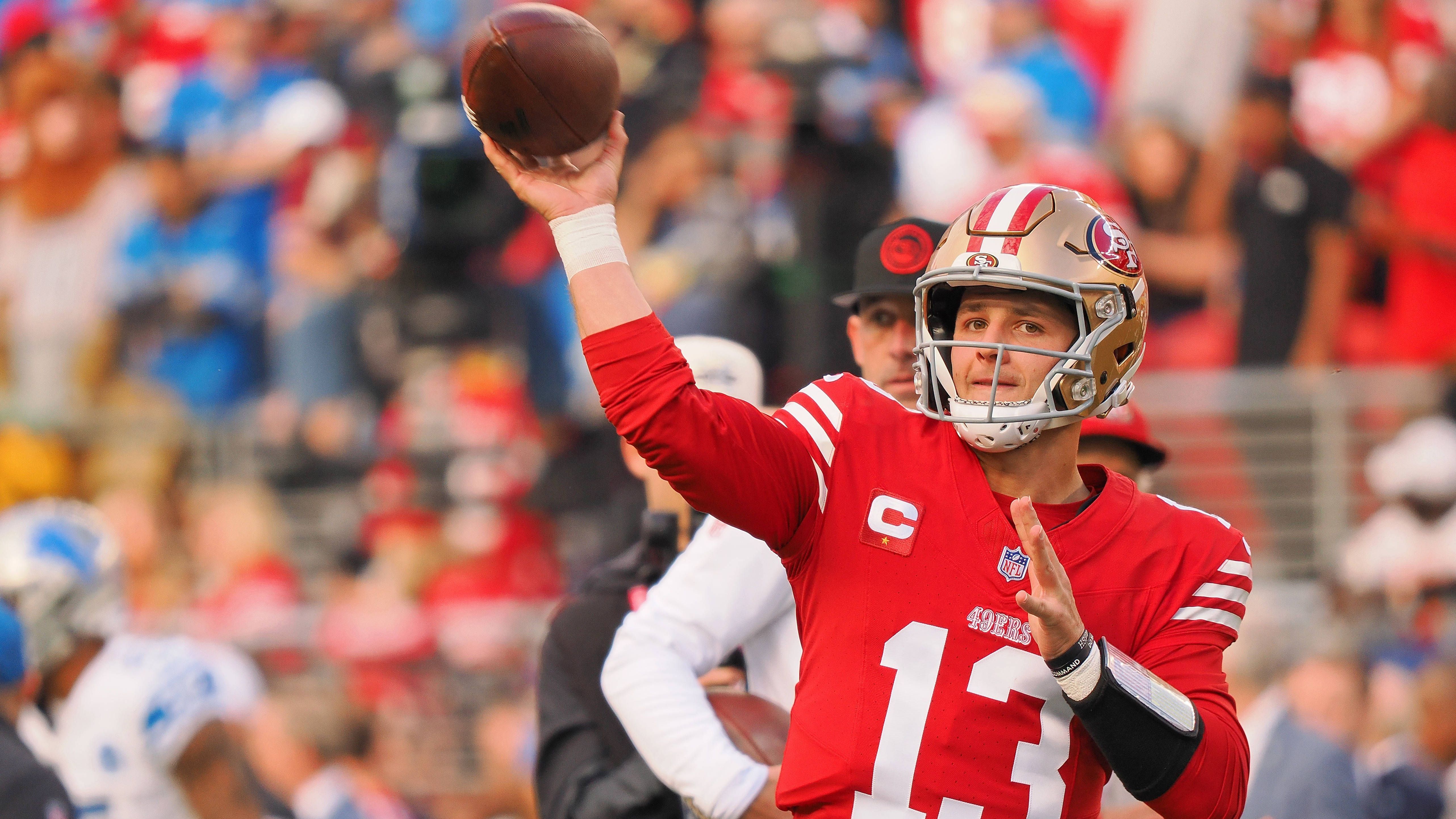 <strong>Platz 3: Brock Purdy (San Francisco 49ers)</strong><br>Alter: 24<br>Saisons in der NFL: 2<br>Passing-Yards:&nbsp;5.654<br>Passing-Touchdowns:&nbsp;44<br>Interceptions: 15<br>Completion-Rate: 68,7%