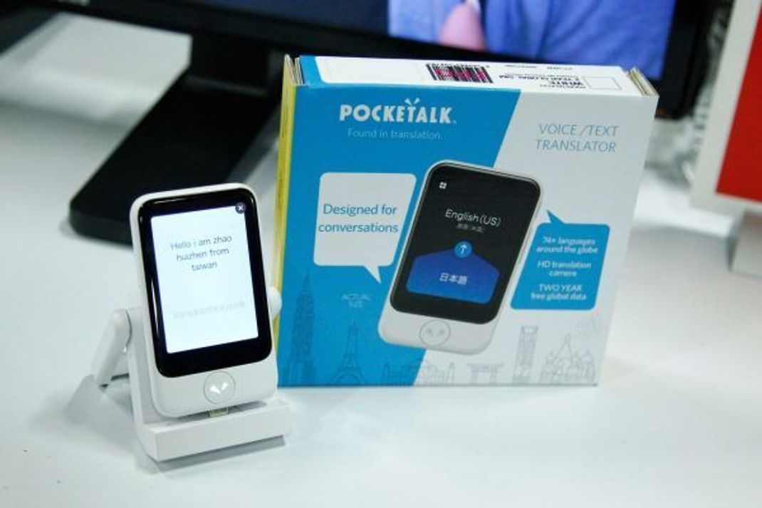 Pocketalk-Geräte können Fremdsprachen per Ton- oder Bildinput übersetzen.