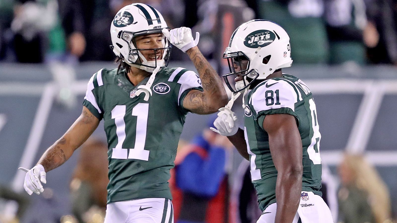 
                <strong>28. Platz: New York Jets</strong><br>
                Quincy Enunwa und Robby Anderson&#x2022; 786 Yards <br>&#x2022; 56 Receptions<br>&#x2022; 4 Touchdown<br>
              