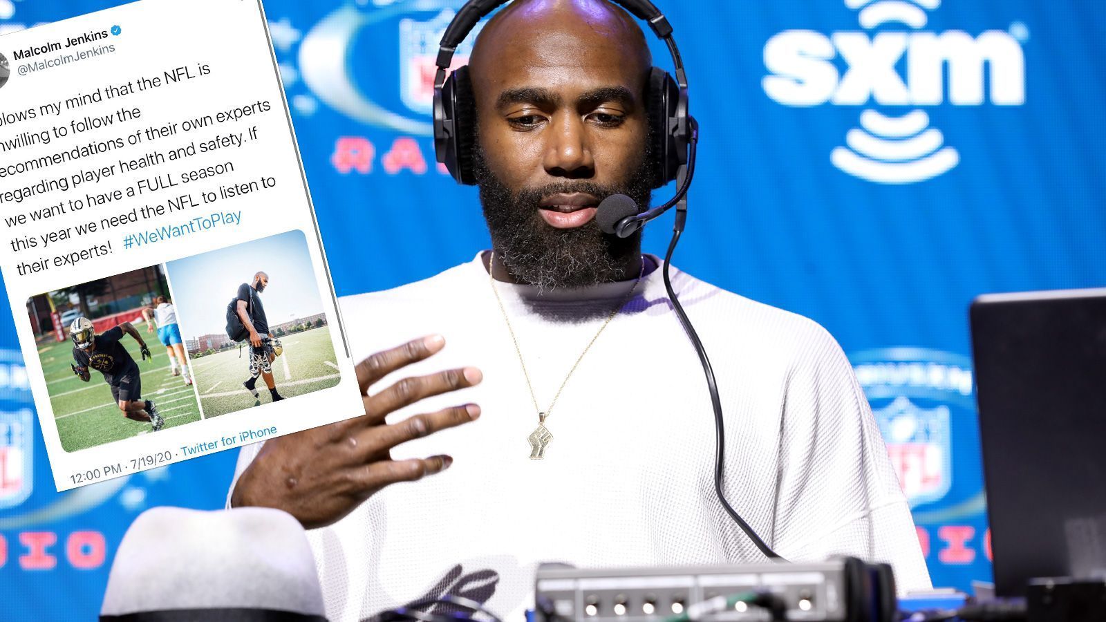 
                <strong>Malcolm Jenkins (New Orleans Saints)</strong><br>
                "Es ist nicht zu fassen, dass die NFL nicht gewillt ist, den Empfehlungen ihrer eigenen Experten bezüglich Gesundheit und Sicherheit ihrer Spieler zu folgen. Wenn wir dieses Jahr eine KOMPLETTE Saison wollen, muss die NFL auf ihre Experten hören."
              