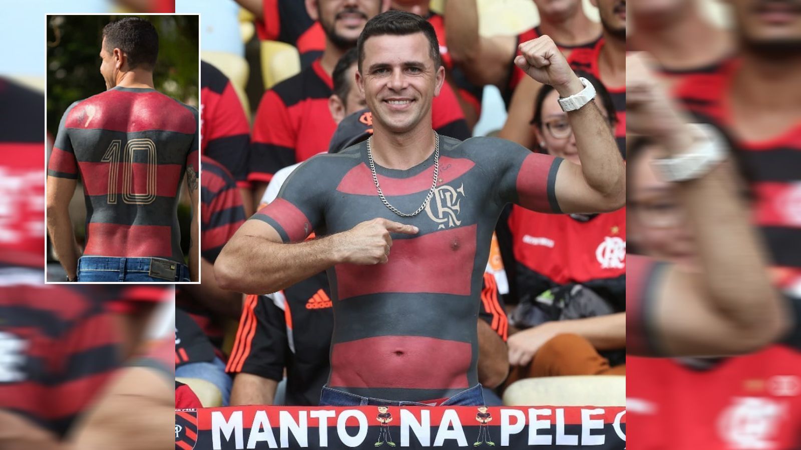 
                <strong>Flamengo-Anhänger lässt sich Trikot tätowieren</strong><br>
                Das ist wahre Liebe! Ein Fan vergöttert seinen Verein so sehr, dass er ihn jetzt am ganzen Oberkörper trägt: Das Trikot des brasilianischen Klubs Flamengo Rio de Janeiro ziert den Körper des glühenden Anhängers Mauricio dos Anjos. Laut brasilianischen Medien dauerte das Stechen des imposanten Oberkörper-Tattoos 90 Stunden. In 32 Sitzungen, verteilt über ein ganzes Jahr, wurde das Flamengo-Trikot-Tattoo auf den Körper von dos Anjos gestochen. Auf dem Rücken des Flamengo-Fans prangt nun auch die Nummer 10, die beim Klub aus Rio de Janeiro bereits große Namen wie Zico, Ronaldinho oder Adriano trugen. Aktuell ist es die Rückennummer des Ex-Bundesliga-Stars Diego (spielte für Werder Bremen und Wolfsburg). 
              