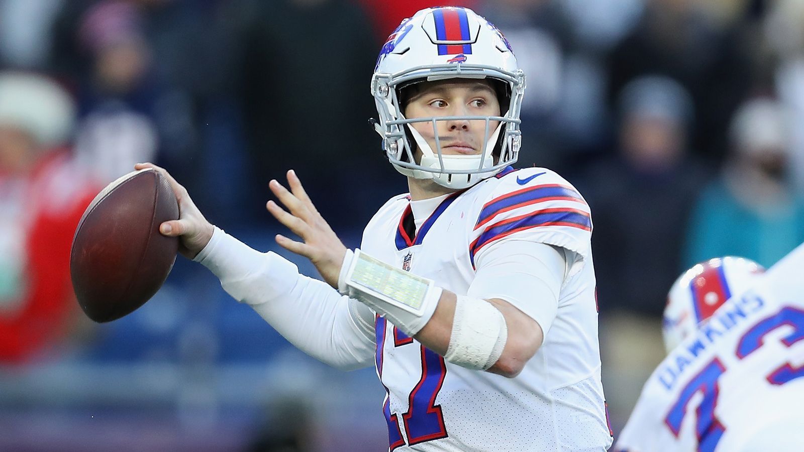 
                <strong>Josh Allen (Buffalo Bills)</strong><br>
                Gesamtwertung: 74Spielverständnis: 69Wurfkraft: 99Genauigkeit kurze Pässe: 73Genauigkeit mittlere Pässe: 77Genauigkeit lange Pässe: 77
              