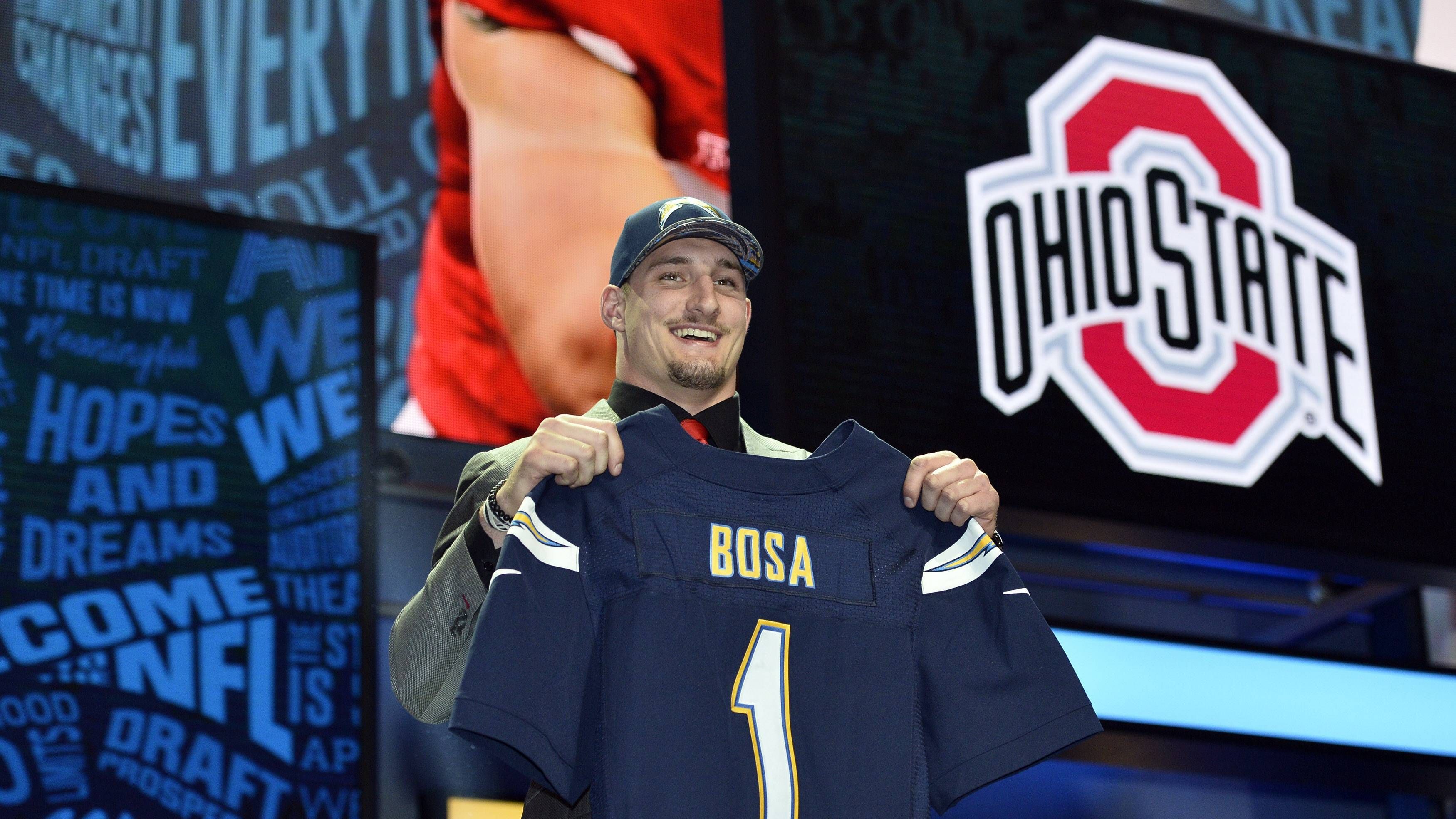 <strong>Platz 13 (geteilt): Los Angeles Chargers - 6</strong><br>Joey Bosa (2016) - 5 Pro Bowls<br>Derwin James (2018) - 4 Pro Bowls<br>Melvin Gordon (2015) - 2 Pro Bowls<br>Justin Herbert (2020) - 1 Pro Bowl<br>Rashawn Slater (2021) - 2 Pro Bowl<br>Jason Verrett (2014) - 1 Pro Bowl