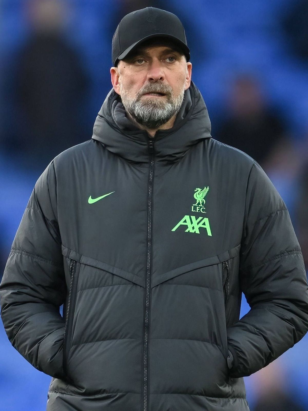 Premier League Everton v Liverpool Jürgen Klopp Manager of Liverpool looks on in the pregame warmup session during the Premier League match Everton vs Liverpool at Goodison Park, Liverpool, United ...