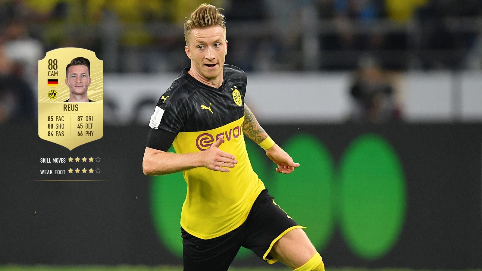 
                <strong>24. Marco Reus (Borussia Dortmund) </strong><br>
                Gesamtstärke: 88Alter: 30Position: Offensives Mittelfeld
              