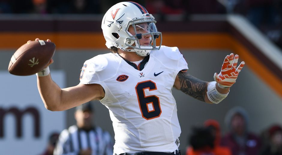 
                <strong>Kurt Benkert - University of Virginia</strong><br>
                Kurt Benkert ist ein großgewachsener Quarterback, der aufgrund seiner guten Technik in der Lage ist, tiefe Bälle präzise an den Mann zu bringen. Allerdings braucht er für seinen kompletten Wurfablauf zu lange. Auch für ihn gilt die Draft-Prognose Runde fünf bis sieben.
              