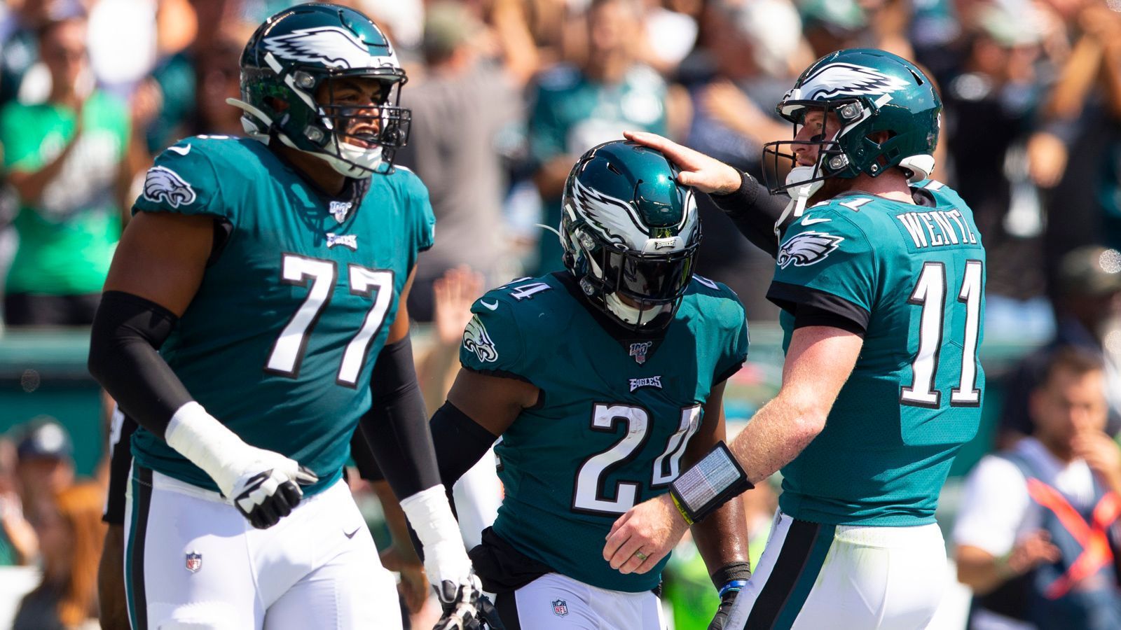 
                <strong>Platz 3: Philadelphia Eagles </strong><br>
                Erstrundenpicks seit 2017: Derek Barnett (DE), Andre Dillard (T), Jalen Reagor (WR)
              