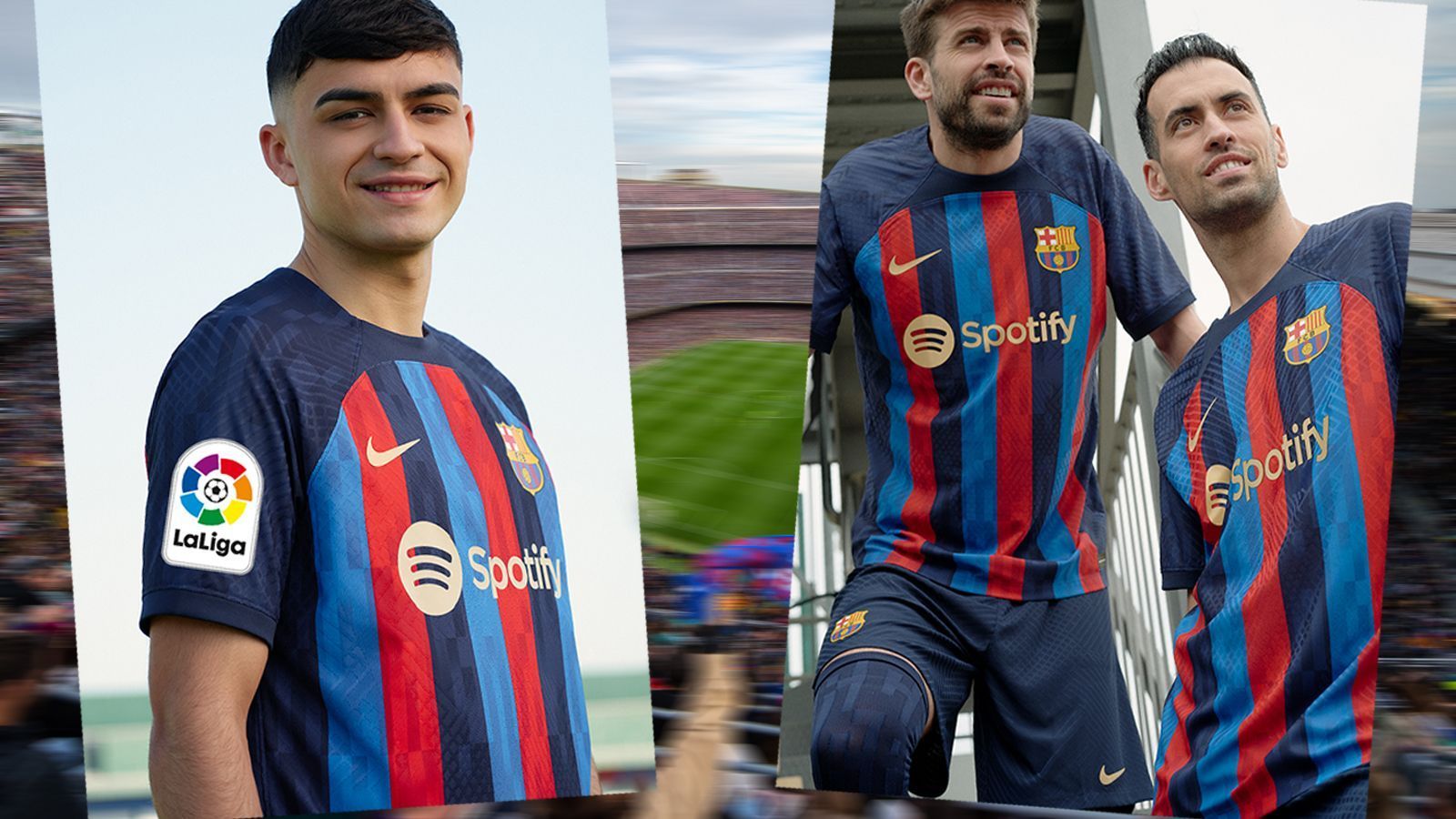 
                <strong>FC Barcelona Heimtrikot 2022/23</strong><br>
                Der FC Barcelona setzt 2022/23 auf ein mutiges Trikot-Design, denn statt des klassischen Blau-Rots prangen auf dem neuen Heimjersey gleich drei Farben. Unter dem Motto "Die Flamme lebt weiter" ist das Trikot eine Hommage an die Olympischen Sommerspiele 1992, die in Barcelona stattfanden. Der neue Look feiert das 30-jährige Jubiläum der Spiele, die für die Stadt etwa mit dem Bau des U-Bahn-Netzes ein Schritt in Richtung Moderne bedeuteten. Ein genau solcher Umbruch finde gerade auch bei Barca statt - mit neuen Youngsters im Kader und dem anstehenden Umbau des Camp Nou. Ebenfalls neu auf dem Trikot: Erstmals ist 2022/23 Spotify als Barca-Brustsponsor zu sehen.
              