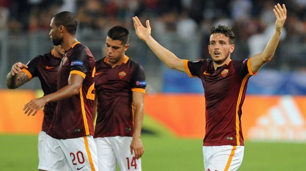 
                <strong>Alessandro Florenzi</strong><br>
                Alessandro Florenzi: Er kann es selbst kaum glauben. Mit seinem Treffer aus 55 Metern sichert der Italiener (re.) der Roma einen Punkt gegen den Titelverteidiger Barcelona. 
              