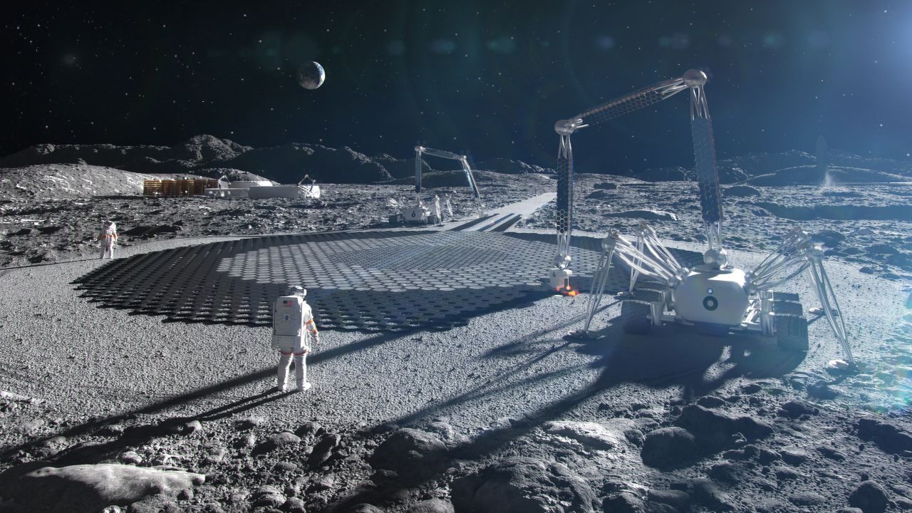 Das Ziel der großen Raumfahrt-Nationen: eine Mondstation. Die NASA lässt bereits Bautechniken prüfen, wie hier illustriert das Anlegen eines Fundaments für eine Startplattform. Ob die Amerikaner oder aber die Chinesen schneller sind, steht noch in den Sternen. Russland spielt fast keine Rolle mehr. Seine Regierung gibt für zivile Raumfahrttechnik kaum noch Geld aus.&nbsp;