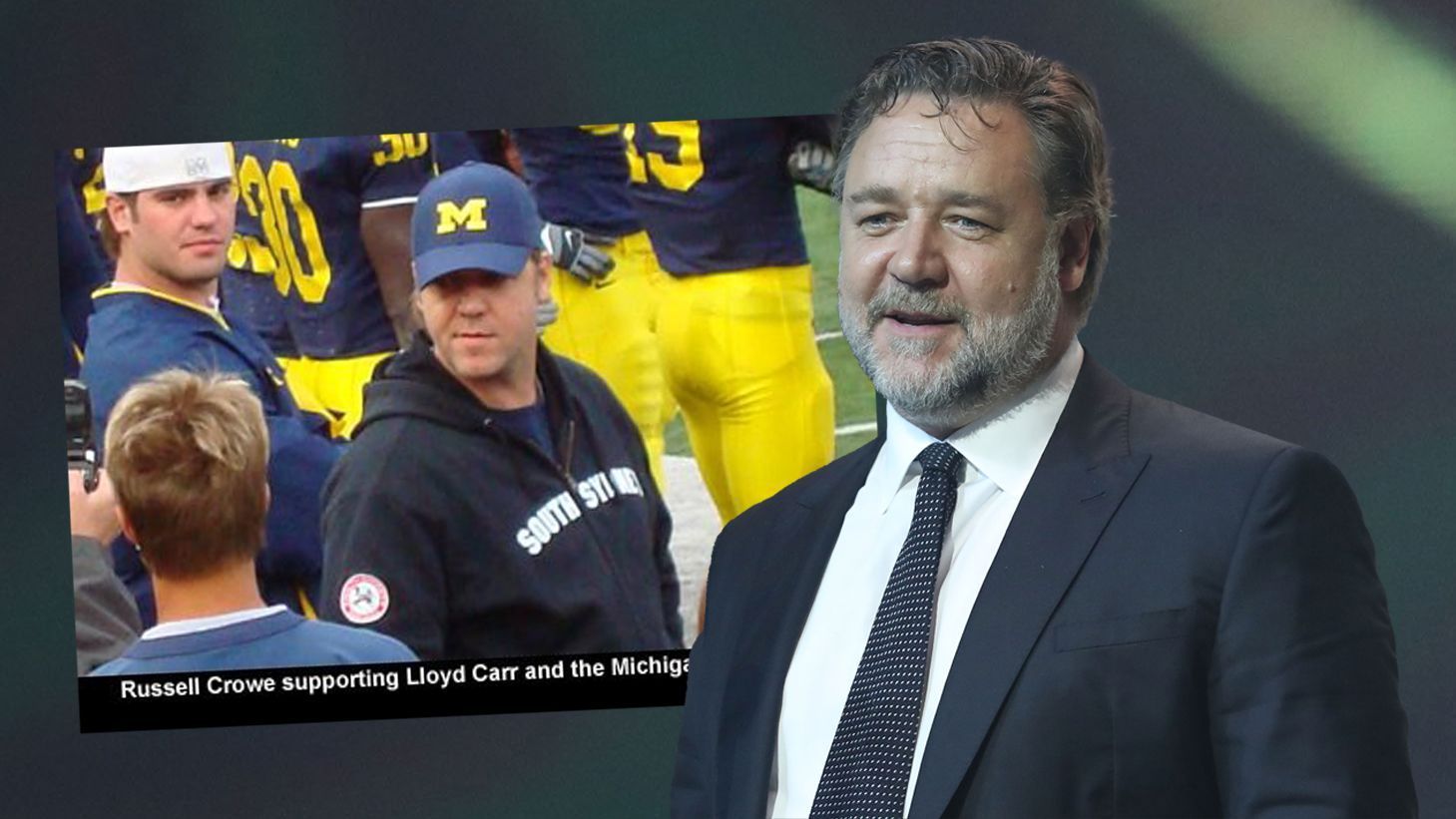 
                <strong>Russell Crowe (Michigan Wolverines)</strong><br>
                Mit Football hatte der Neuseeländer eigentlich nicht viel am Hut. Durch seine Zeit in den USA entwickelte er aber eine Freundschaft zum damaligen Head Coach der Michigan Wolverines, Lloyd Carr, der von 1995 bis 2007 hinter der Seitenlinie stand. Crowe verfolgte daraufhin immer häufiger die Spiele der Wolverines und wurde 2007 sogar einst extra eingeflogen, um vor der Mannschaft eine Motivationsansprache zu halten. Das darauffolgende Spiel gewann Michigan gegen Notre Dame mit 38:0. 
              