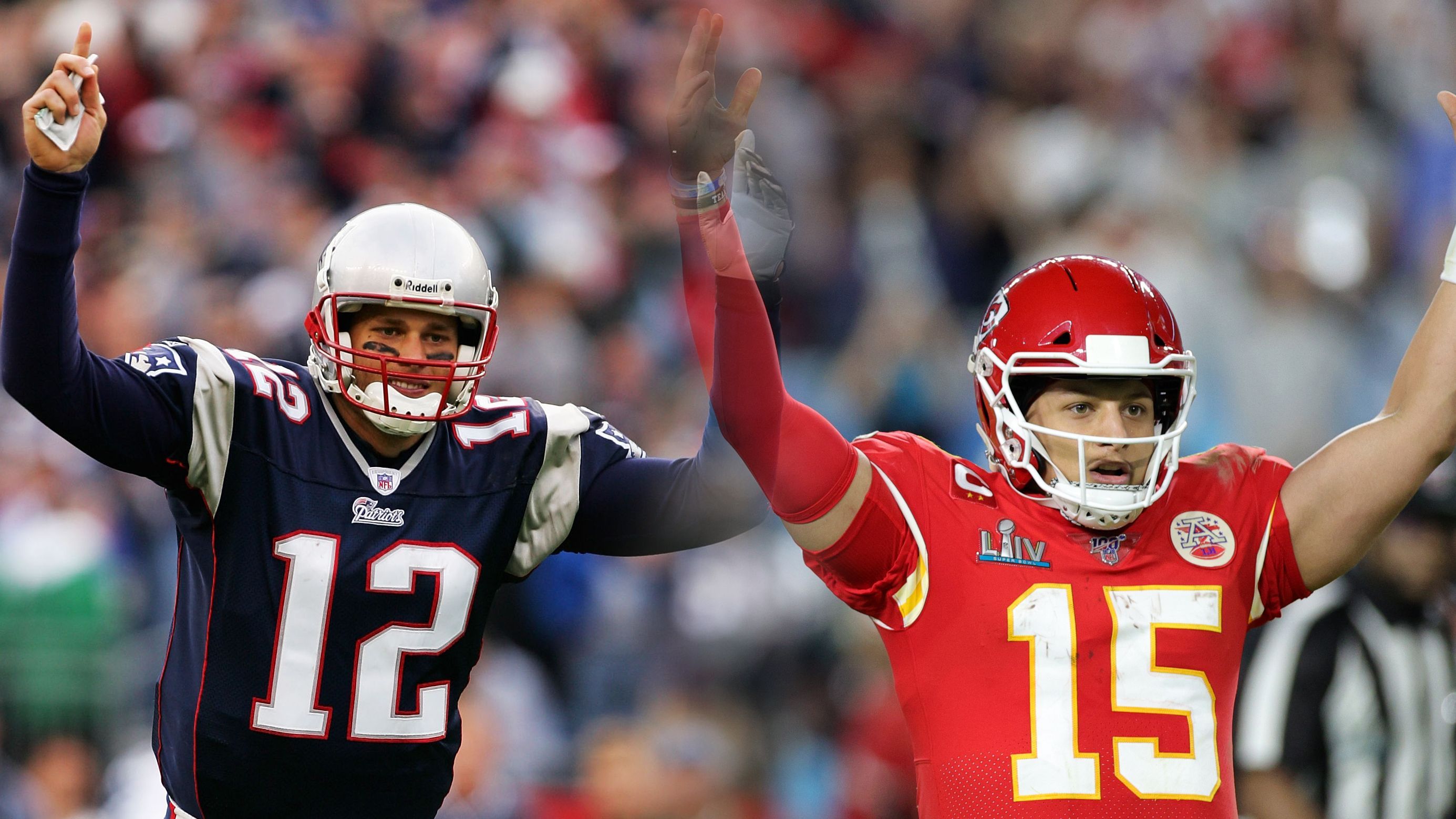 <strong>Playoff Passing-Yards und Touchdowns</strong><br> <em><strong>Tom Brady:</strong></em> 3.954 Yards und 26 TDs in 17 Spielen (233 Yards und 1,5 TDs pro Spiel)<br> <em><strong>Patrick Mahomes:</strong></em> 5.557 Yards und 43 TDs in 20 Spielen (278 Yards und 2,2 TDs pro Spiel)