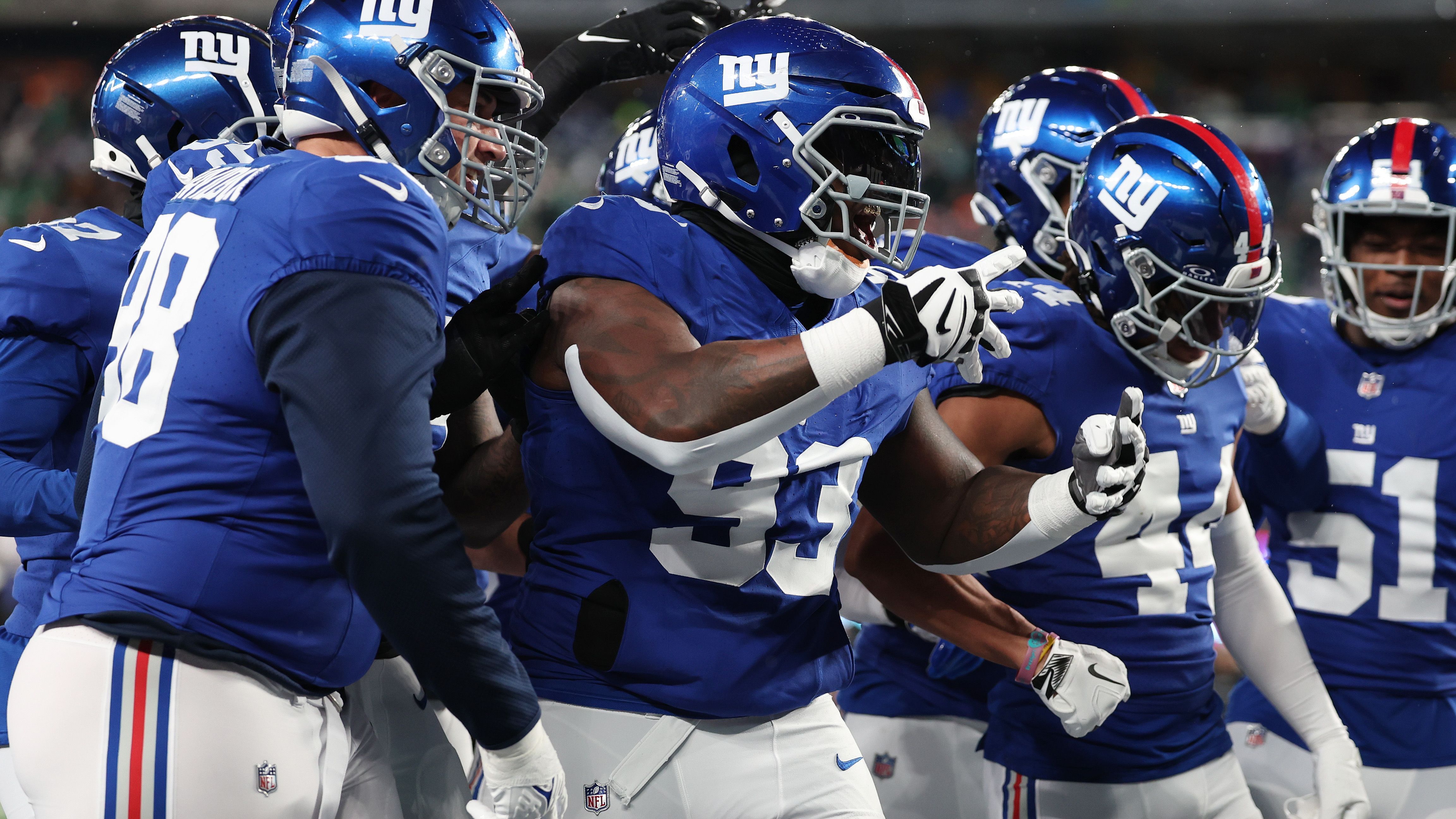 <strong>Platz 25: New York Giants</strong><br>-Penalty Yards pro Spiel in der Saison&nbsp;2023:&nbsp;41,8<br>-Penalty Yards pro Spiel aus den letzten drei Partien: 33,0