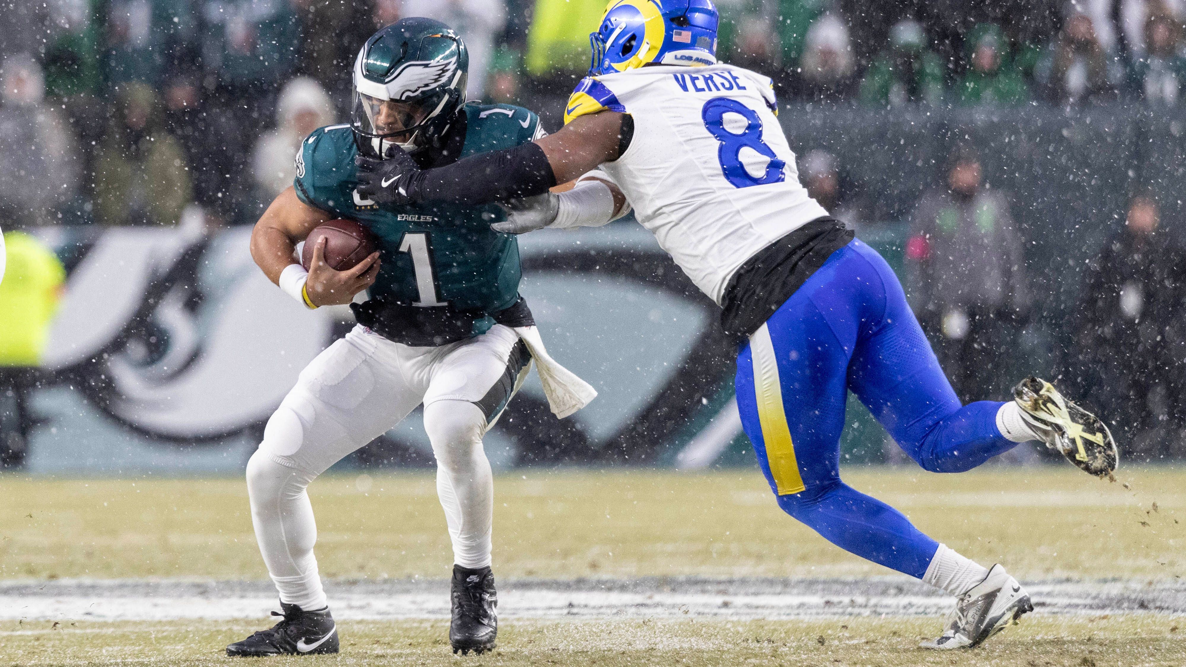 <strong>Platz 22 (geteilt): Philadelphia Eagles</strong><br>Anzahl Starting-Quarterbacks seit 2015: 8<br>Starter letzte Saison: Jalen Hurts, Tanner McKee, Kenny Pickett<br>Starter kommende Saison: Jalen Hurts