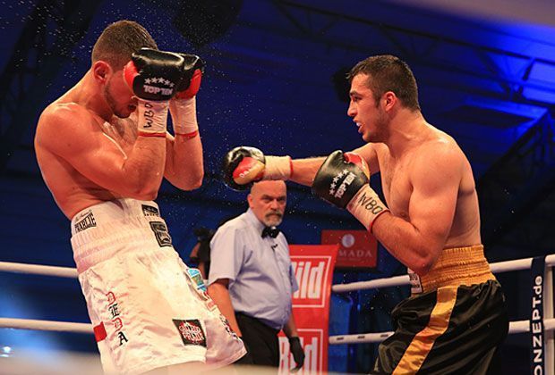 
                <strong>Moritz Stahl vs. Guram Natsulishvili (ESP)</strong><br>
                Moritz Stahl wollte gegen Guram Natsulishvili aus Spanien den Titel des WBO-Junioren-Inter-Conti-Champions holen. Stahl begann stark, ab der vierten Runde wurde Natsulishvili dann aber immer besser. Nach zwei Körpertreffern musste der Deutsche in der fünften Runde aufgeben.
              