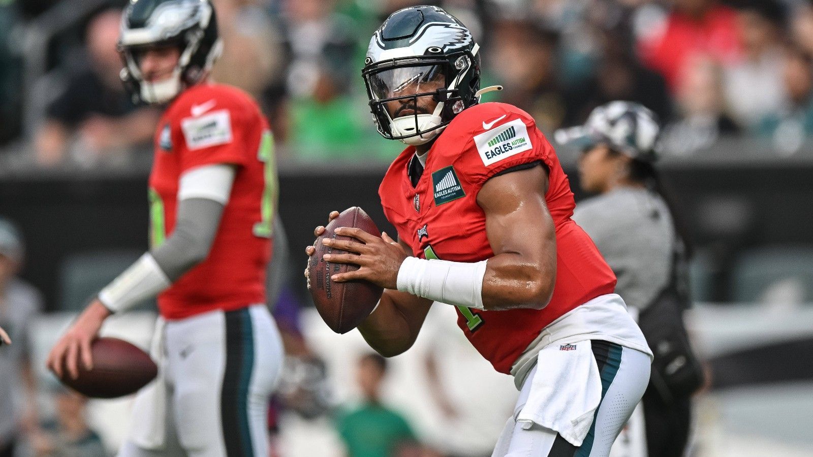 <strong>Platz 16: Jalen Hurts (Philadelphia Eagles)</strong><br>Gehalt 2023: 24,30 Millionen Dollar&nbsp;<br>Setzt sich zusammen aus: Grundgehalt 1,01 Mio. + Signing Bonus 23,29 Mio.